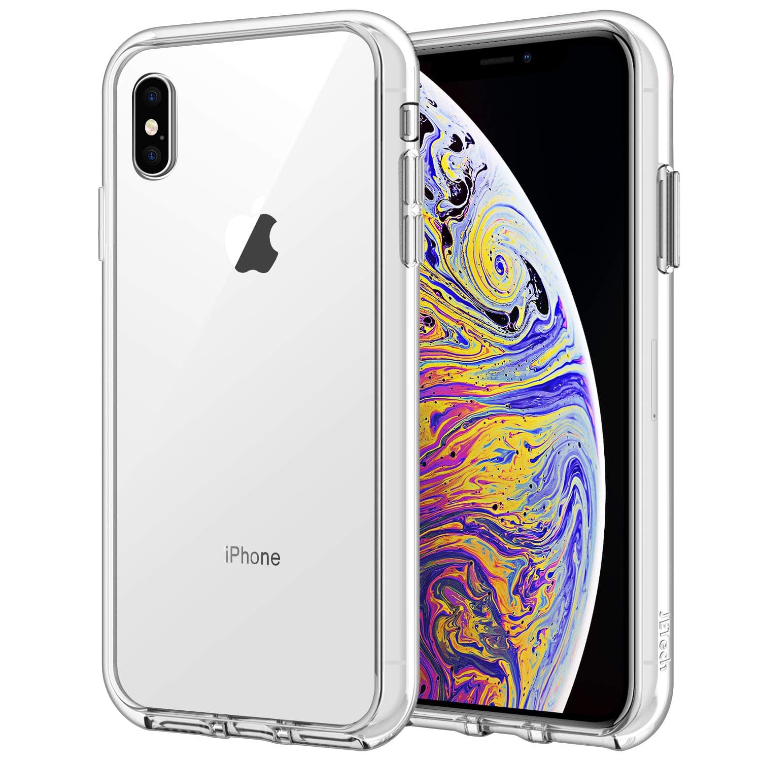 Case for iPhone Xs Max 6.5-Inch, Non-Yellowing Shockproof Phone Bumper Cover, Anti-Scratch Clear Back (Clear)