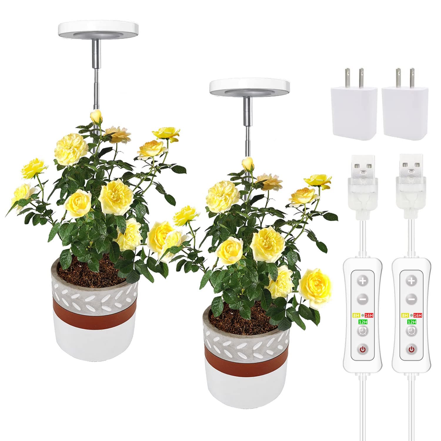 - Plant Grow Light,Yadoker LED Growing Light Full Spectrum for Indoor Plants,Height Adjustable, Automatic Timer, 5V Low Safe Voltage,Idea for Small Plant Light…