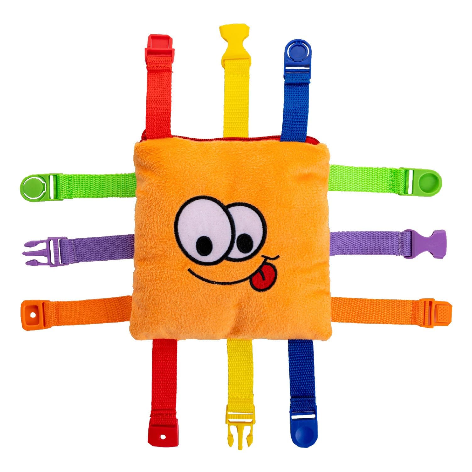 Buckle Toys - Bizzy Square - Learning Activity Toy - Develop Motor Skills and Problem Solving - Easy Travel Toy - Occupational Therapy Toy