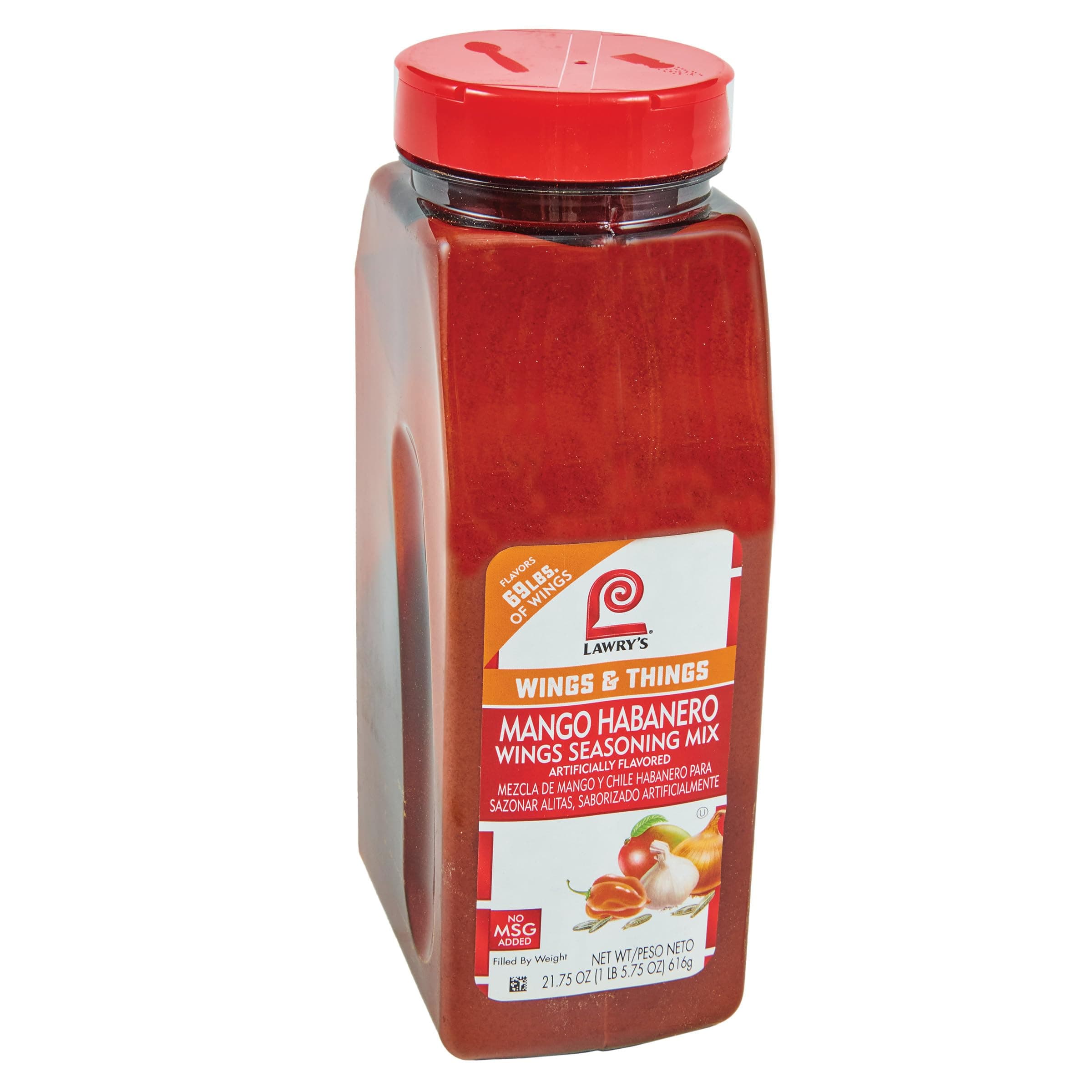 Mango Habanero Wings Seasoning Mix, 21.75 oz - One 21.75 Ounces of Mango Habanero Dry Rub Seasoning for a Sweet, Spicy Flavor - Best on Chicken Wings and Fried Foods