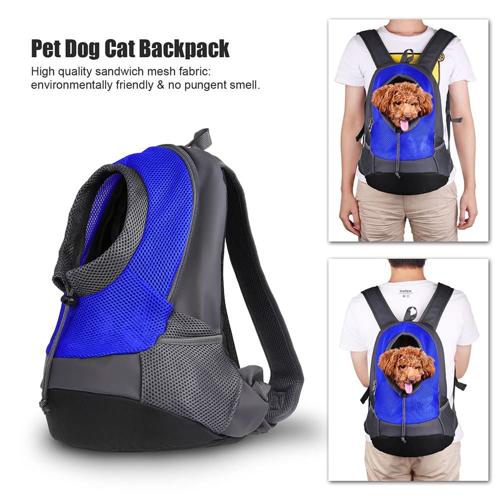 Pet Dog Cat bag pet Backpack Carrier Comfort Travel Shoulder Bag Sling Backpack (blue)