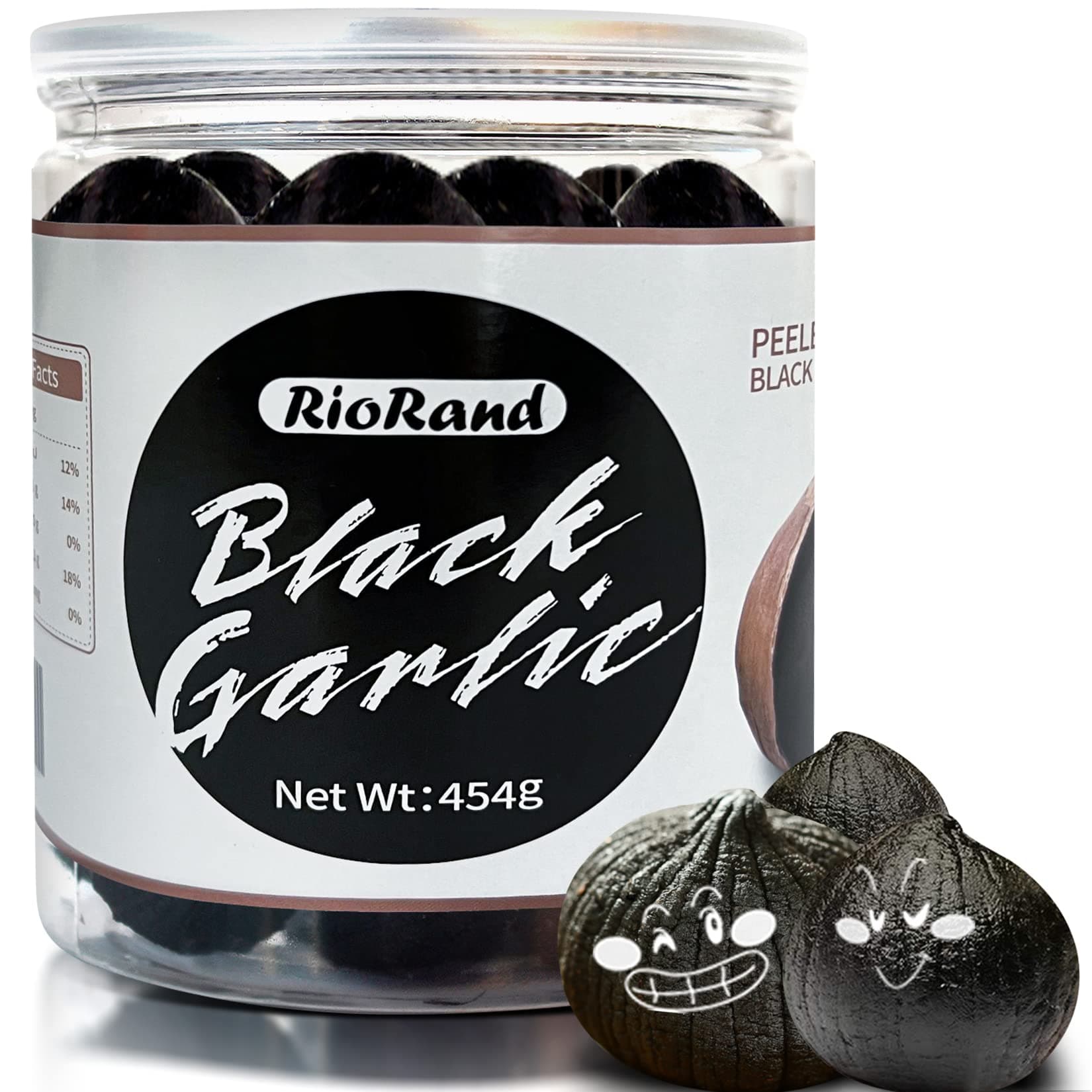 Black Garlic 454G / 1 Pound Whole Peeled Aged For Full 90 Days Jar Equal To 2Lbs Of
