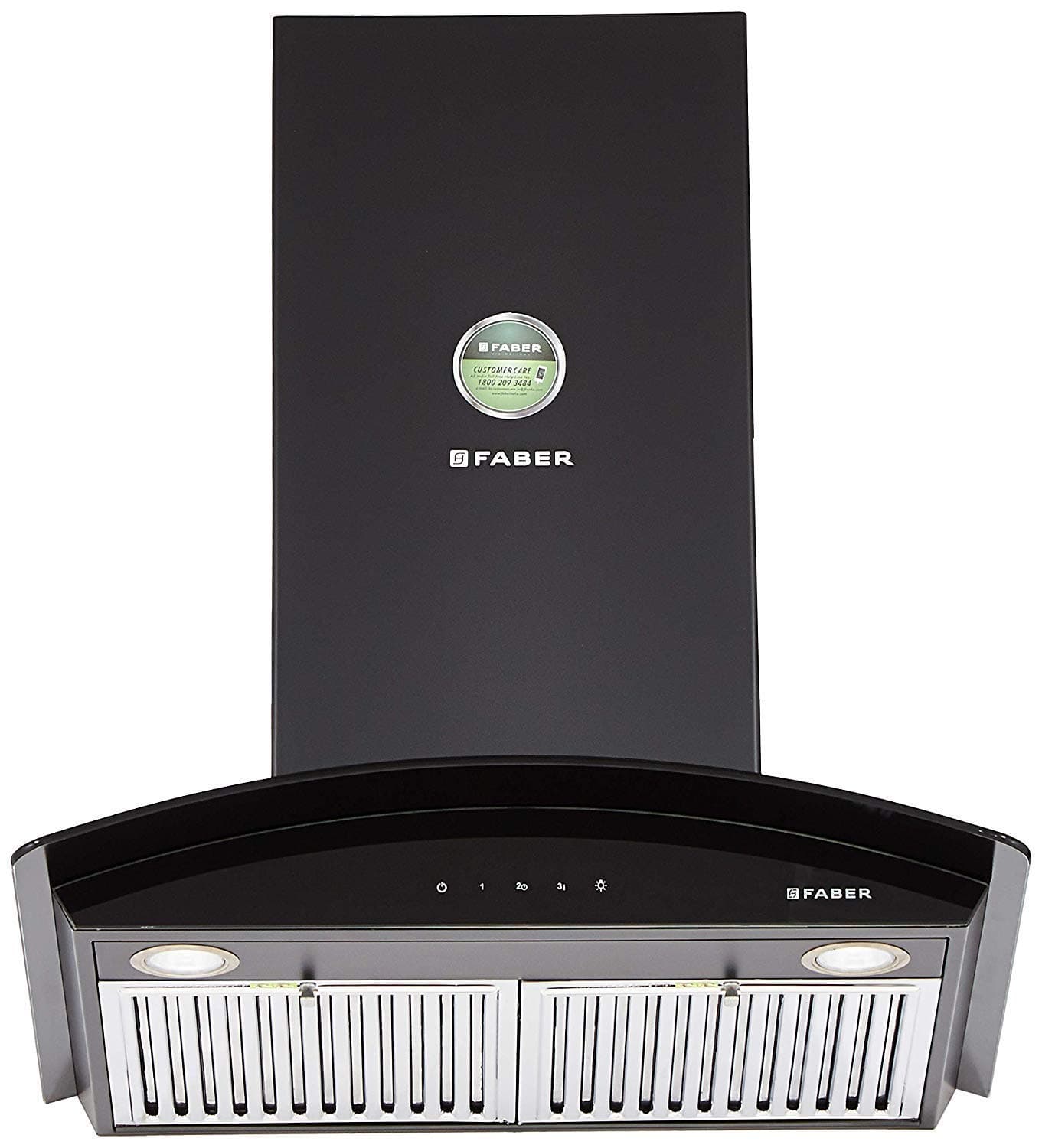 Faber 60 cm 1000 m³/hr Curved Glass Kitchen Chimney (Hood Tratto TC BK LTW 60, Baffle Filters, Touch Control, Black), Free 1 Year Extended warranty