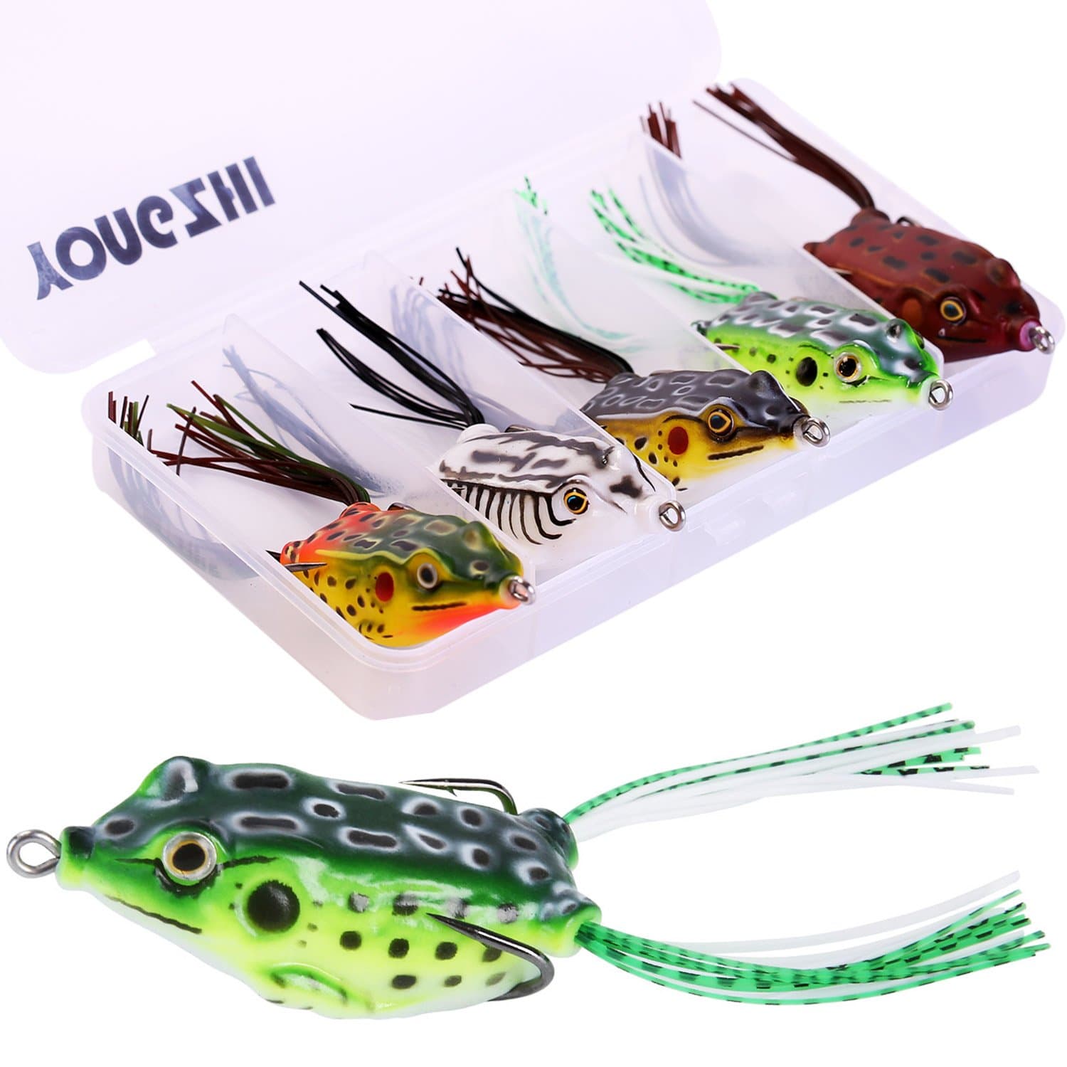 YONGZHI Fishing Lures Topwater Floating Weedless Lure Frog Baits with Double Sharp Hooks Soft Bait for Bass Snakehead Salmon Freshwater Saltwater Fishing (Mix Style)