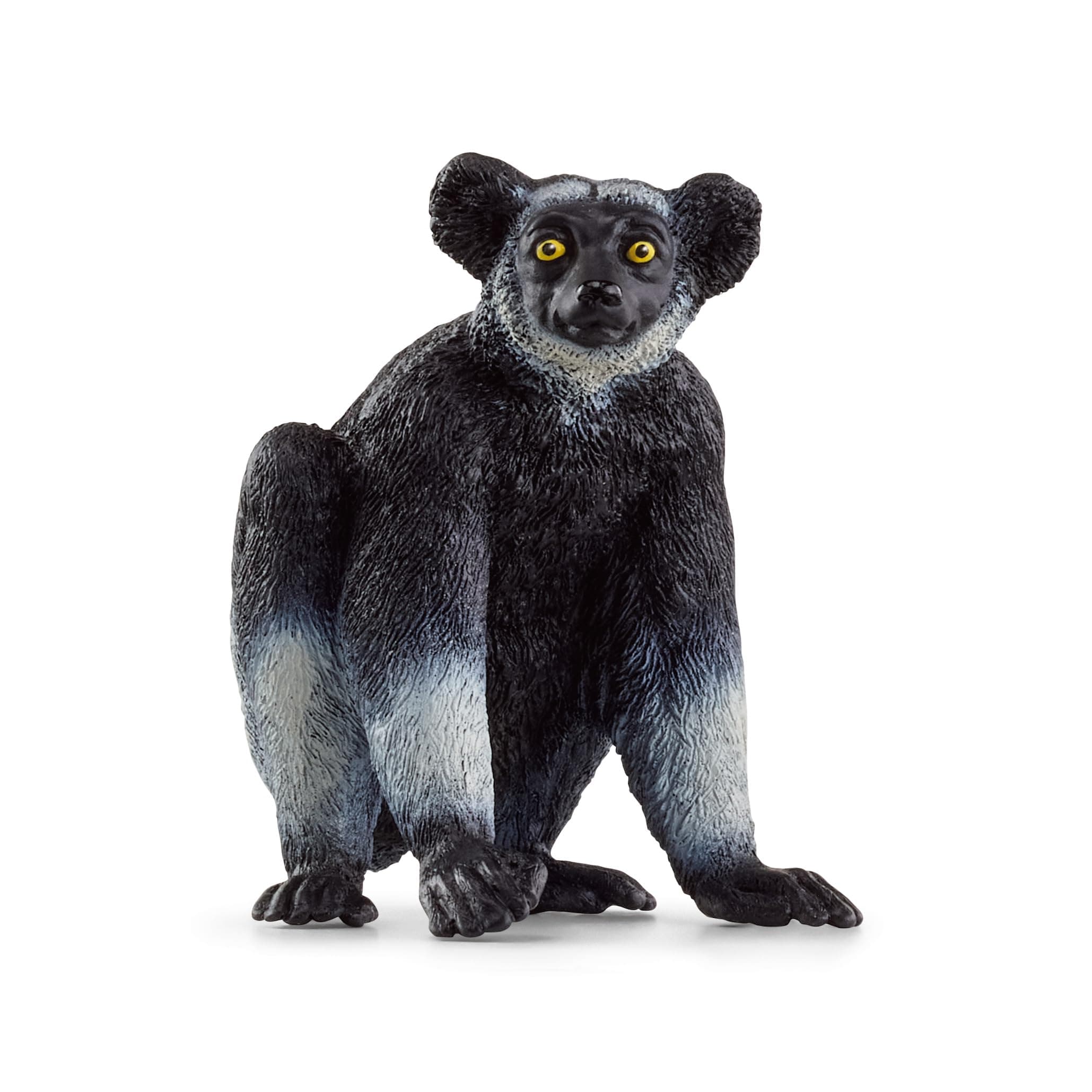 Wild Life - 2" Indri Monkey Toy Figurine. Realistic, Hand-Painted Hard Animal Toys for Boys and Girls. Durable, Educational Figure for Fun Imaginative Play. Kids and Toddlers Ages 3+ 14877