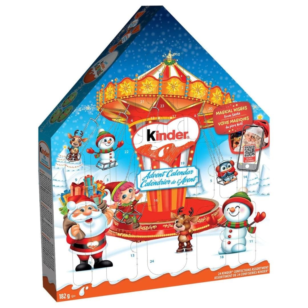 Kinder Advent Calendar - Blue Magical Wishes from Santa – 24 Kinder Treats, 182g/6.4oz (Shipped from Canada)