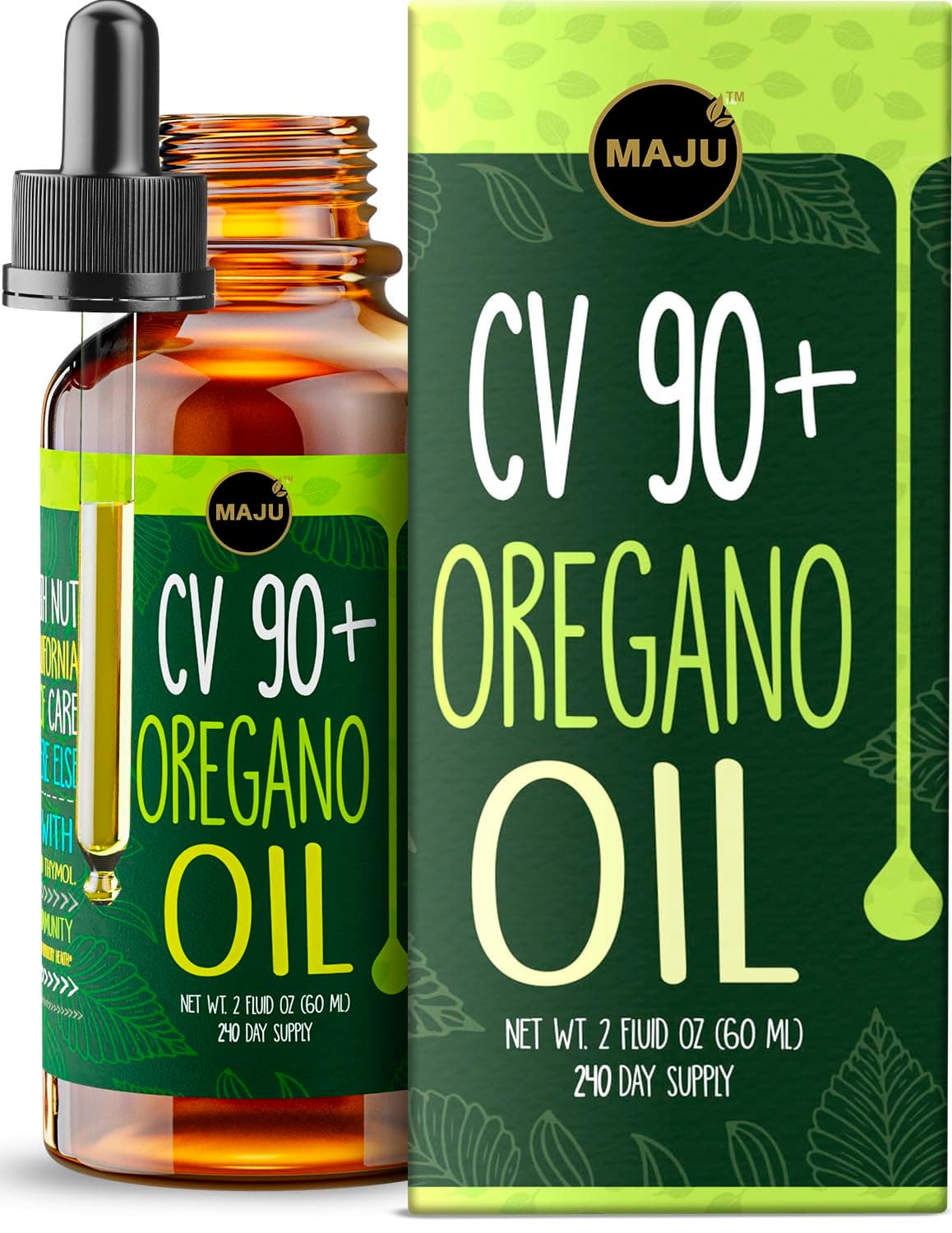 Oregano Oil Drops, Potent 90%+ Carvacrol (2 fl oz) Wild Mediterranean Essential Oil of Oregano Liquid, Aceite de Oregano, Immune and Seasonal Support, Compare to Organic