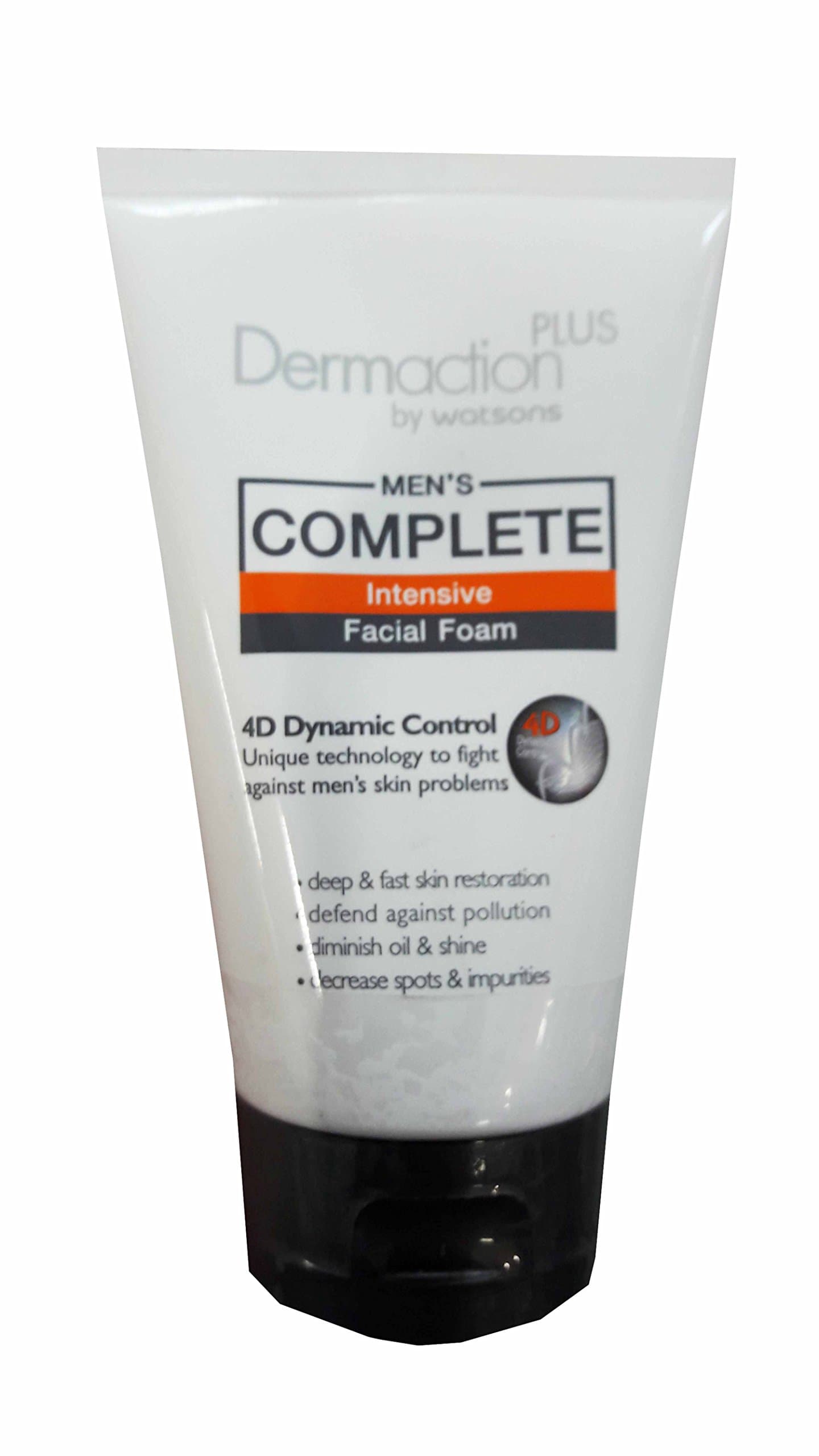by Watsons Men's Complete Intensive Facial Foam. 4D Dynamic Control Unique technology to fight against men's skin problems. (100 ml./ pack)