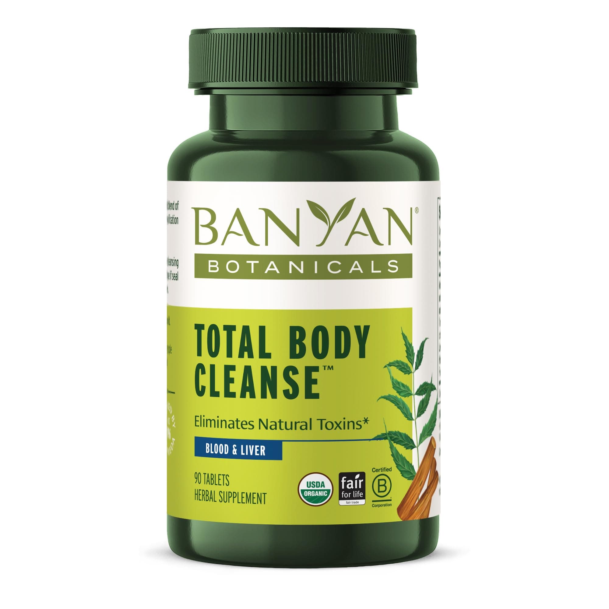 Banyan Botanicals Organic Total Body Cleanse – Systemic Detox & Metabolic Reset Supplement – with Manjistha & Amla for Liver and Blood Purity – 90 Tablets – USDA Organic