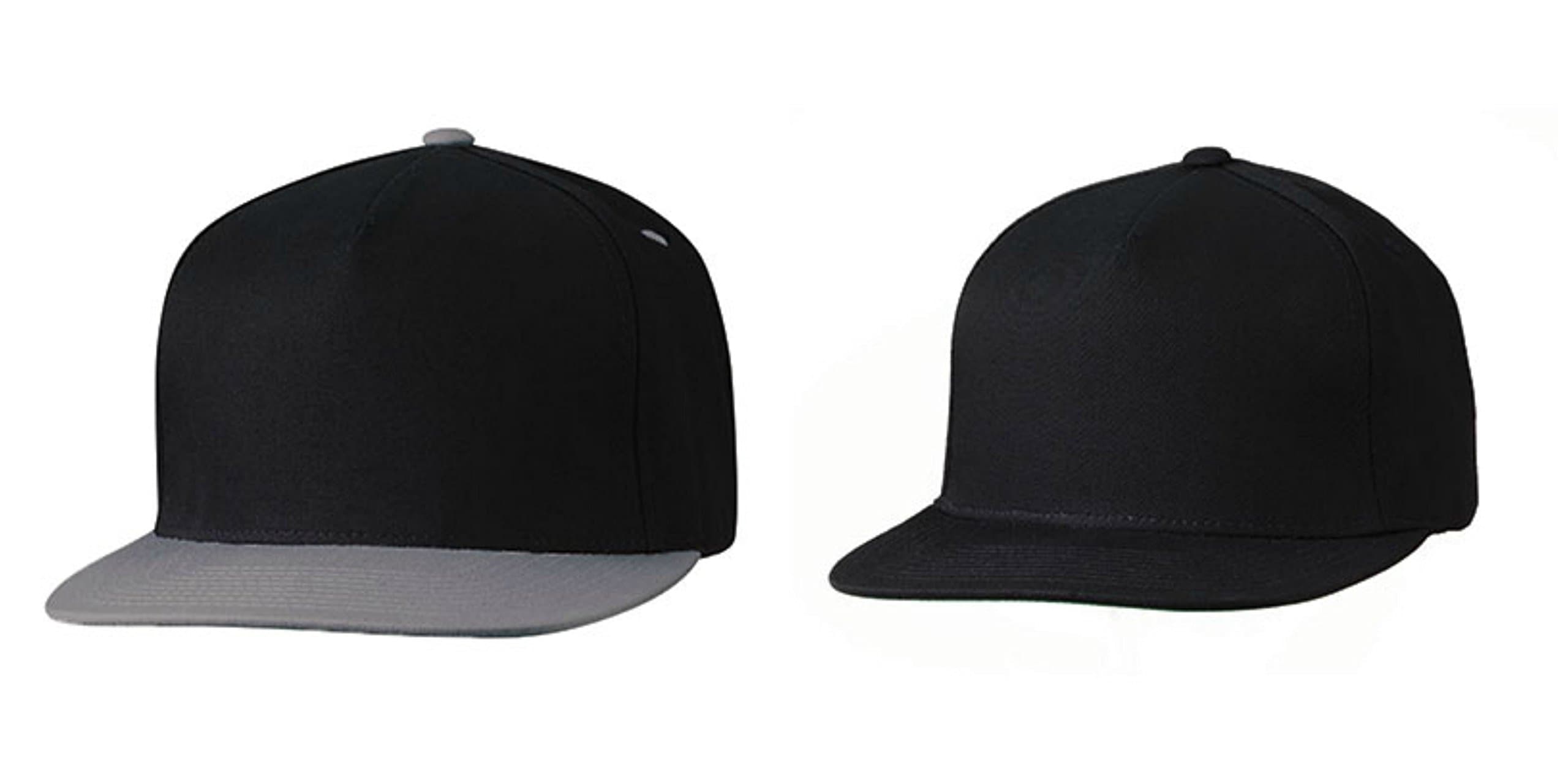Yupoong Five-panel Flat Bill - 6007 (Black & Black/gray)