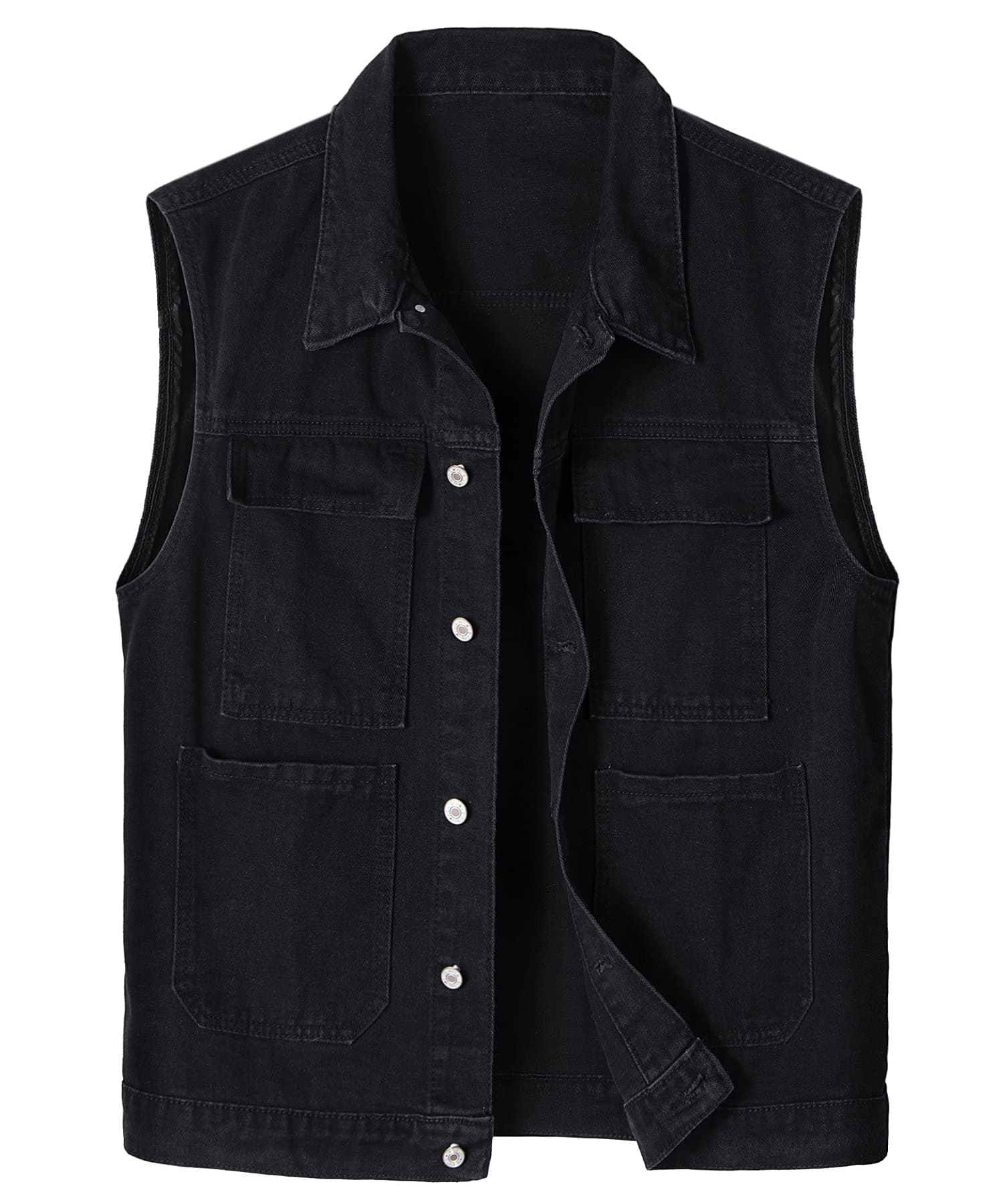 Btmpmcs Men's Casual Denim Vest Vintage Slim Fit Jean Gilet Classic Sleeveless Jacket Motorcycle Trucker Waistcoat Outwear