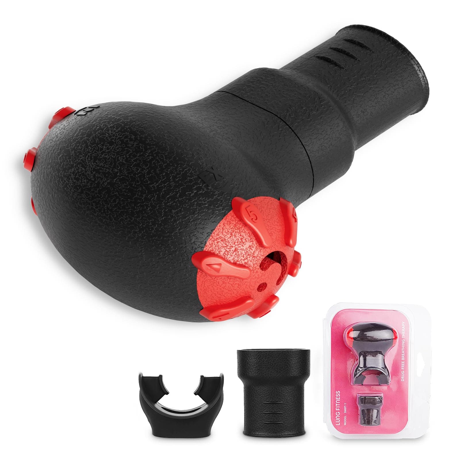 Sonmol Breathing Exercise Device for Lungs Respiratory Muscle Trainer | Strength Breathing Trainer Lung Expander for Adults Athletes | Drug Free Breathing Machine Spirometer Lung Exerciser