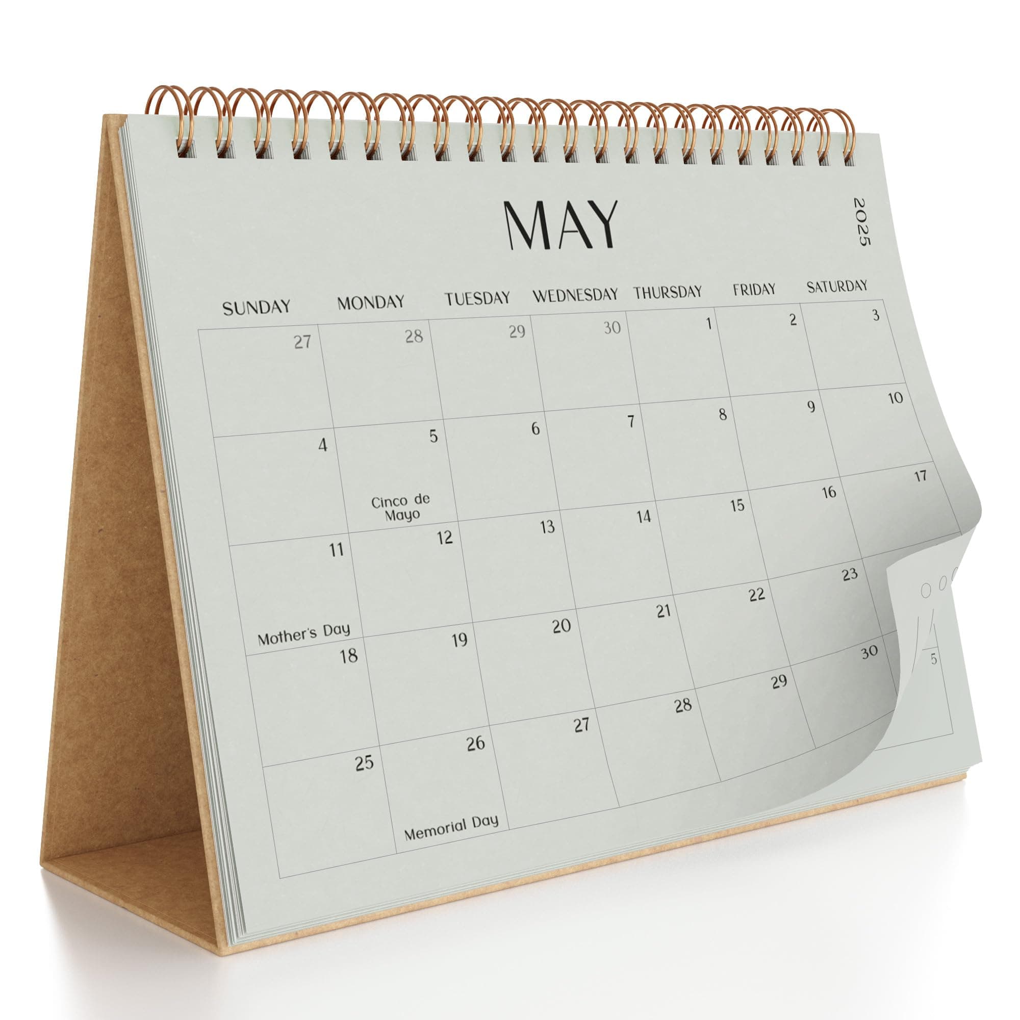 ZICOTO Aesthetic Small 2024 2025 2026 Desk Calendar with Stickers - Runs from August 2024 until June 2026 - Beautiful Flip Desktop Calendar for Easy Organizing