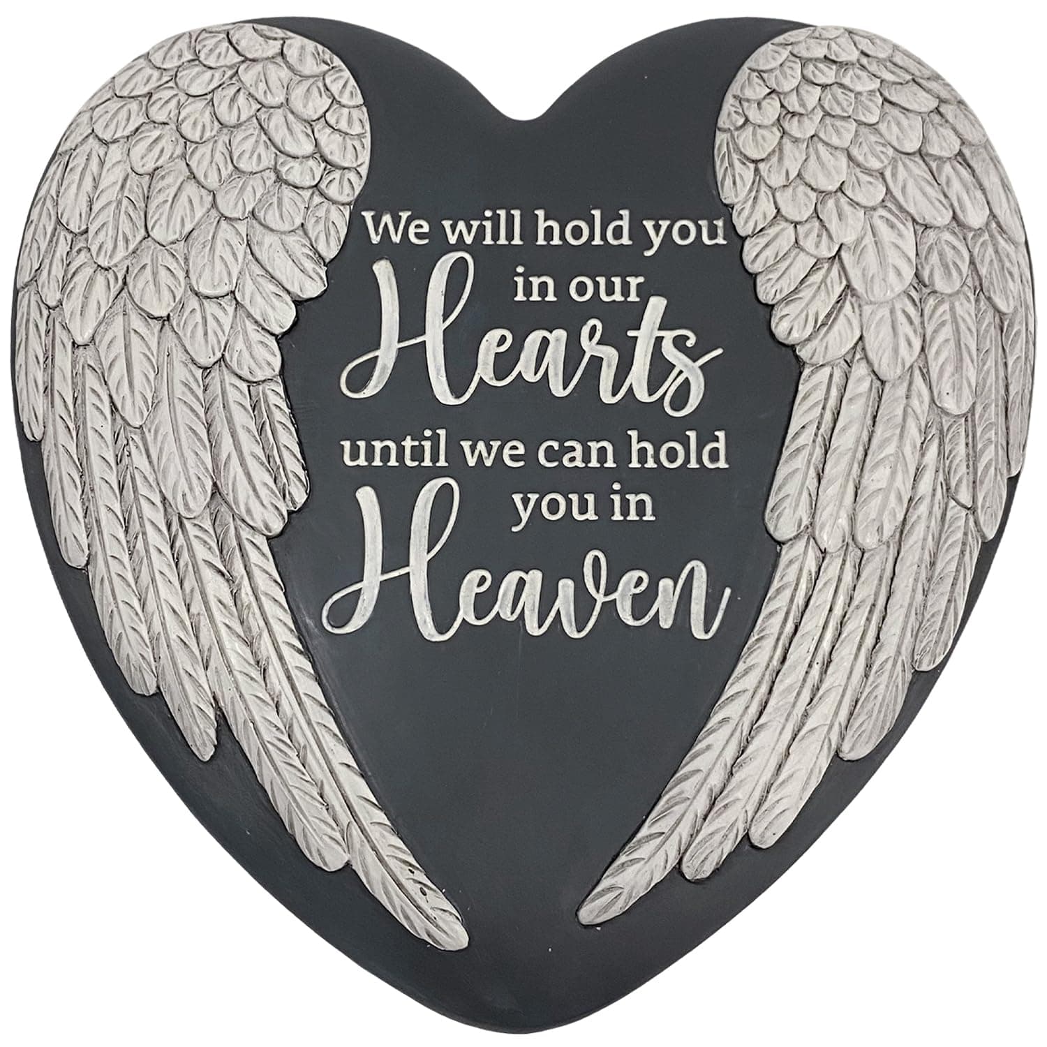 Myfihu Memorial Stone Garden, Angel Wings Heart Memorial Stepping Stone, in Memory of Loved Ones Garden Stones Gifts for Loss of Loved Ones, Father Mother Memorial Stone TNS6