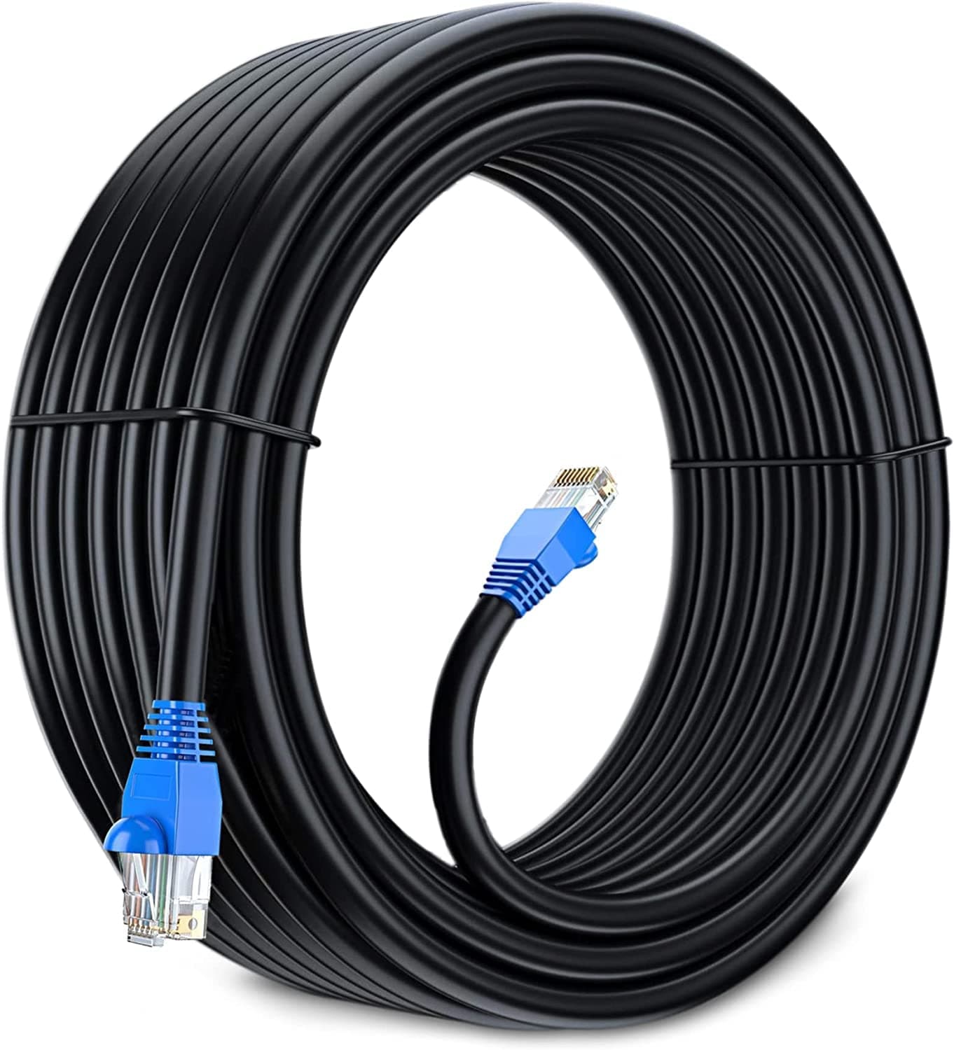 Sadow 30 Meter Heavy Duty Outdoor Cat6 Cable Weatherproof/UV Resistant Speed Upto1000Mbps/1Gbps Ethernet Cable Suitable for Direct Burial Installations Ethernet Patch LAN cable Network Cord - Black