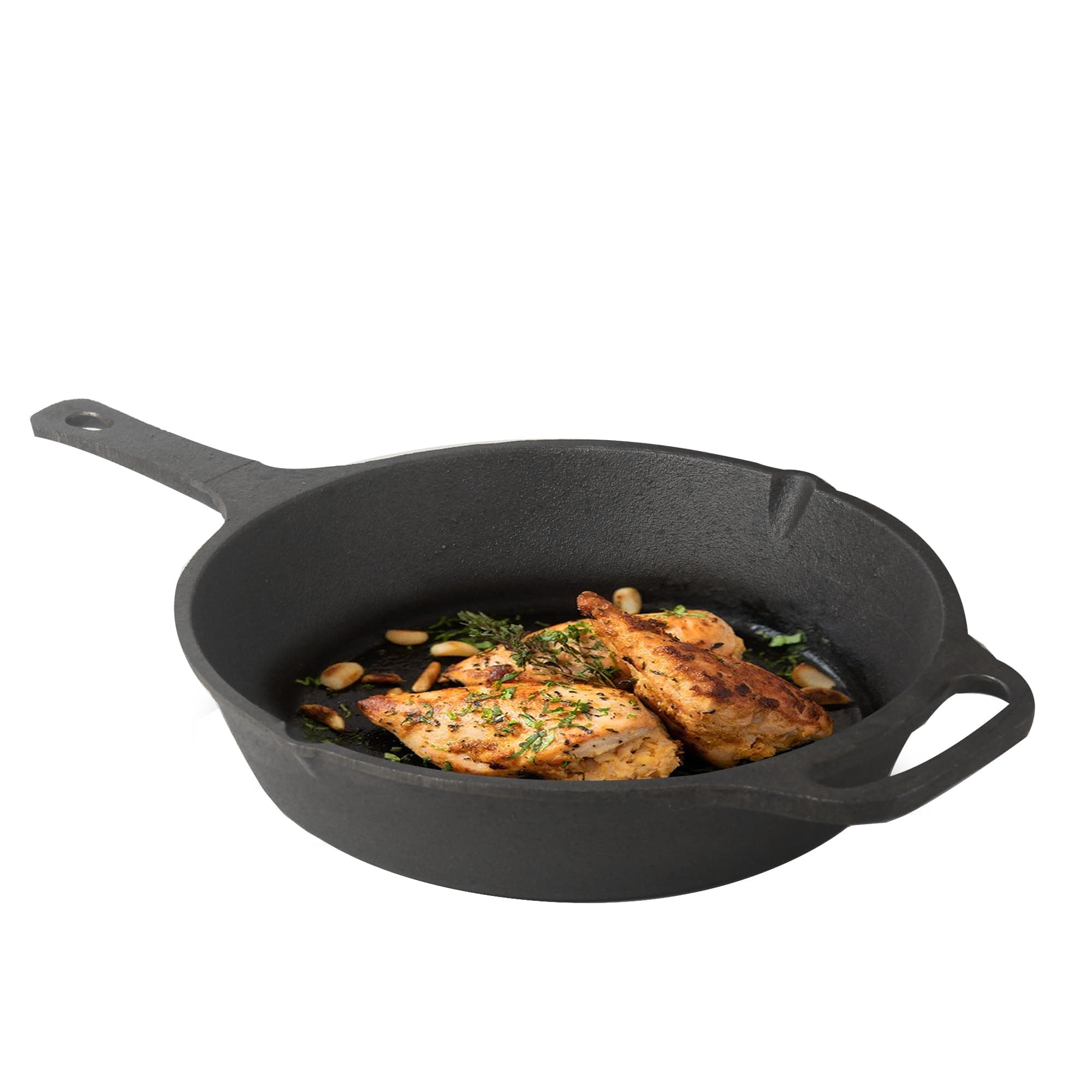 The Indus Valley Super Smooth Cast Iron Fry Pan/Skillet with Long Handle|Medium 25.4Cm/10Inch, 1.9Ltr, 2.8Kg|Induction Friendly|Nonstick Pre-Seasoned, 100% Pure&Toxin Free, No Chemical Coating, Black