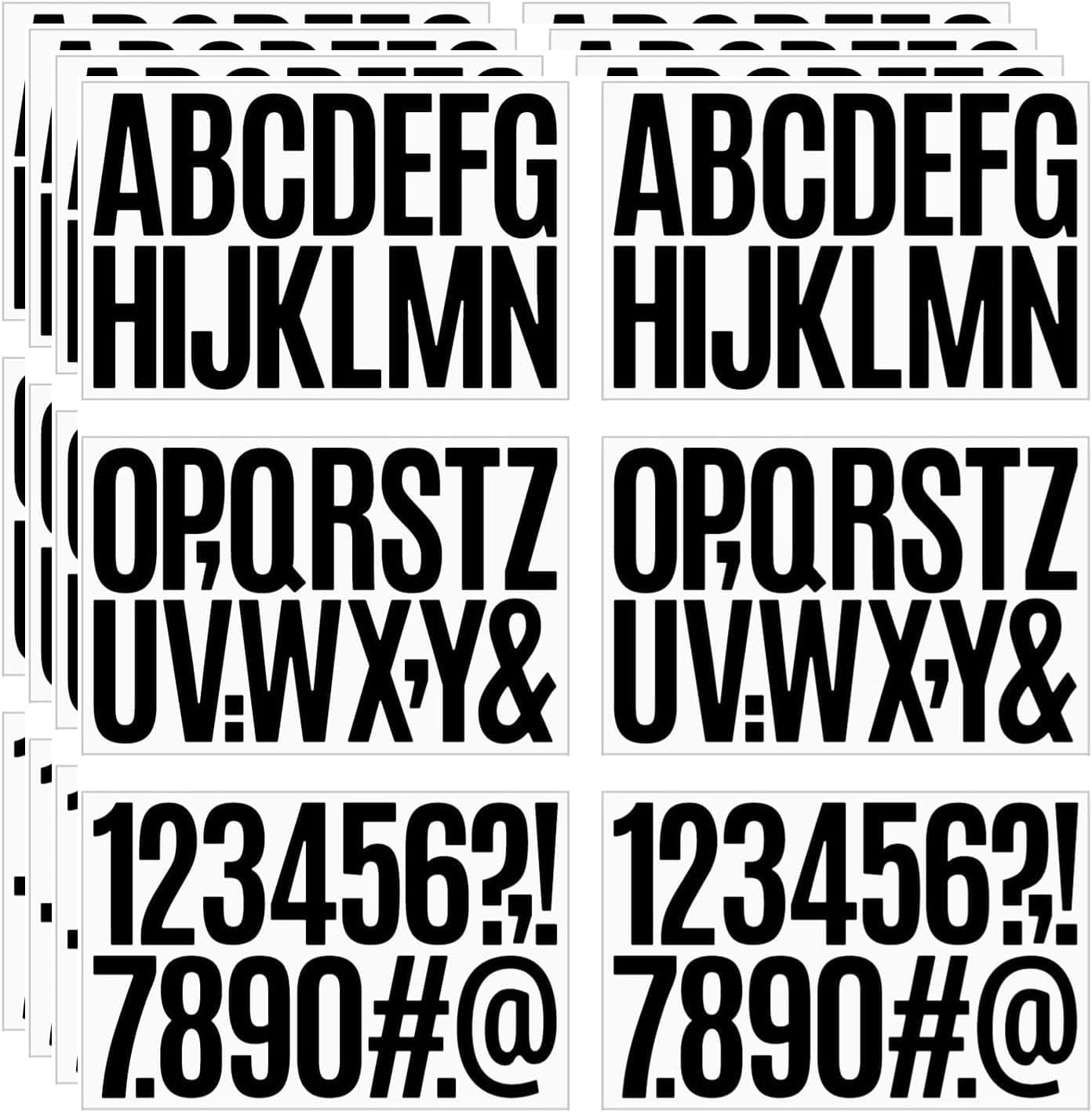 15 Sheets 240 Pcs Vinyl Letter Stickers,3 inch Large Self Adhesive Vinyl Letters Numbers Kit, Mailbox Numbers Stickers for Mailbox, Signs, Window, Door, Cars (Black)