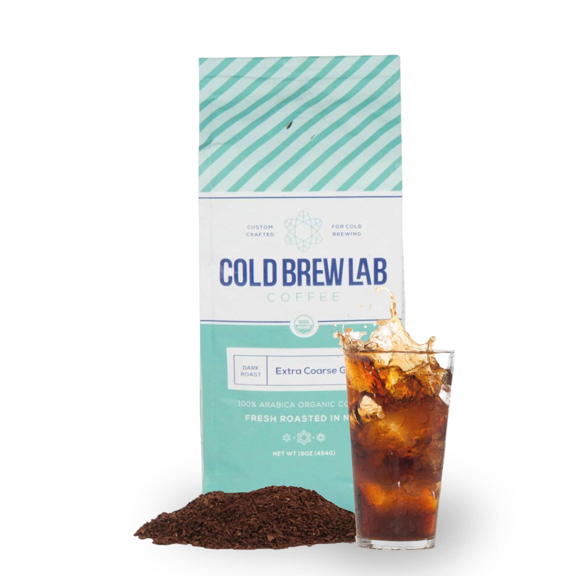 Cold Brew Organic Coarse Ground Coffee, Colombian Supremo, Dark Roast, Coarse Grind for Cold Brew Coffee & French Press,1 LB