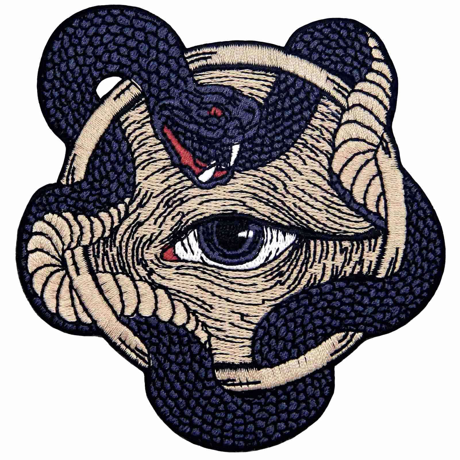 ZEGINsAll Seeing Eye with Snake Boa Patch Embroidered Applique Iron On Sew On Emblem