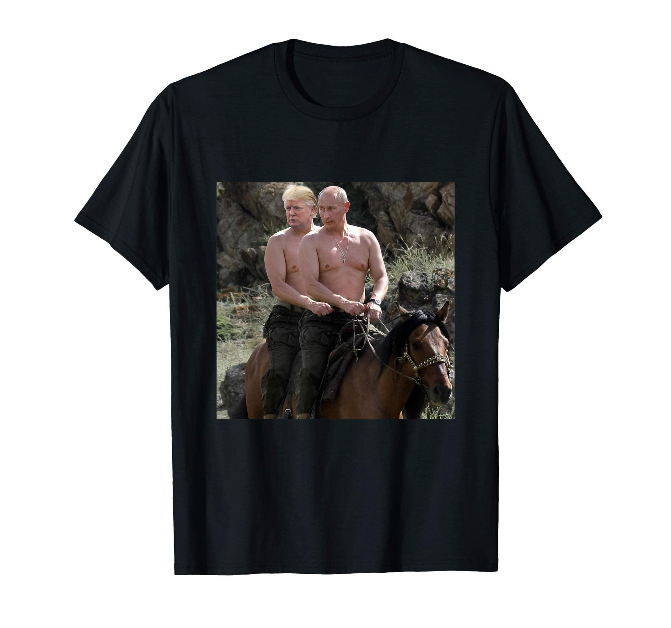 Putin Trump Riding Horse T-shirt | Russia Tee T-Shirt