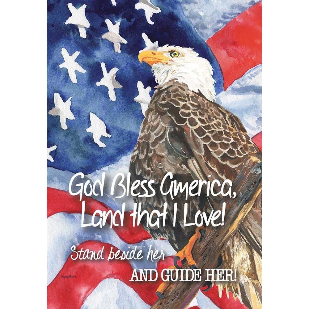 Magnolia Garden God Bless America Land That I Love Eagle 44 x 30 Rectangular Screenprint Large House Flag
