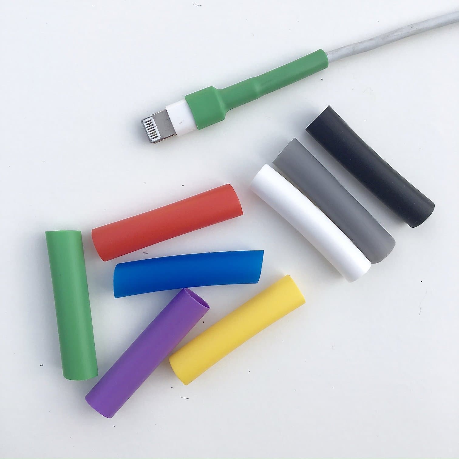 Cable Labels | Charger Protector/Cable Saver Protection Tubes for iPhone iPad Lightning USB Charger & Headphones (5 Tubes, Multicoloured)