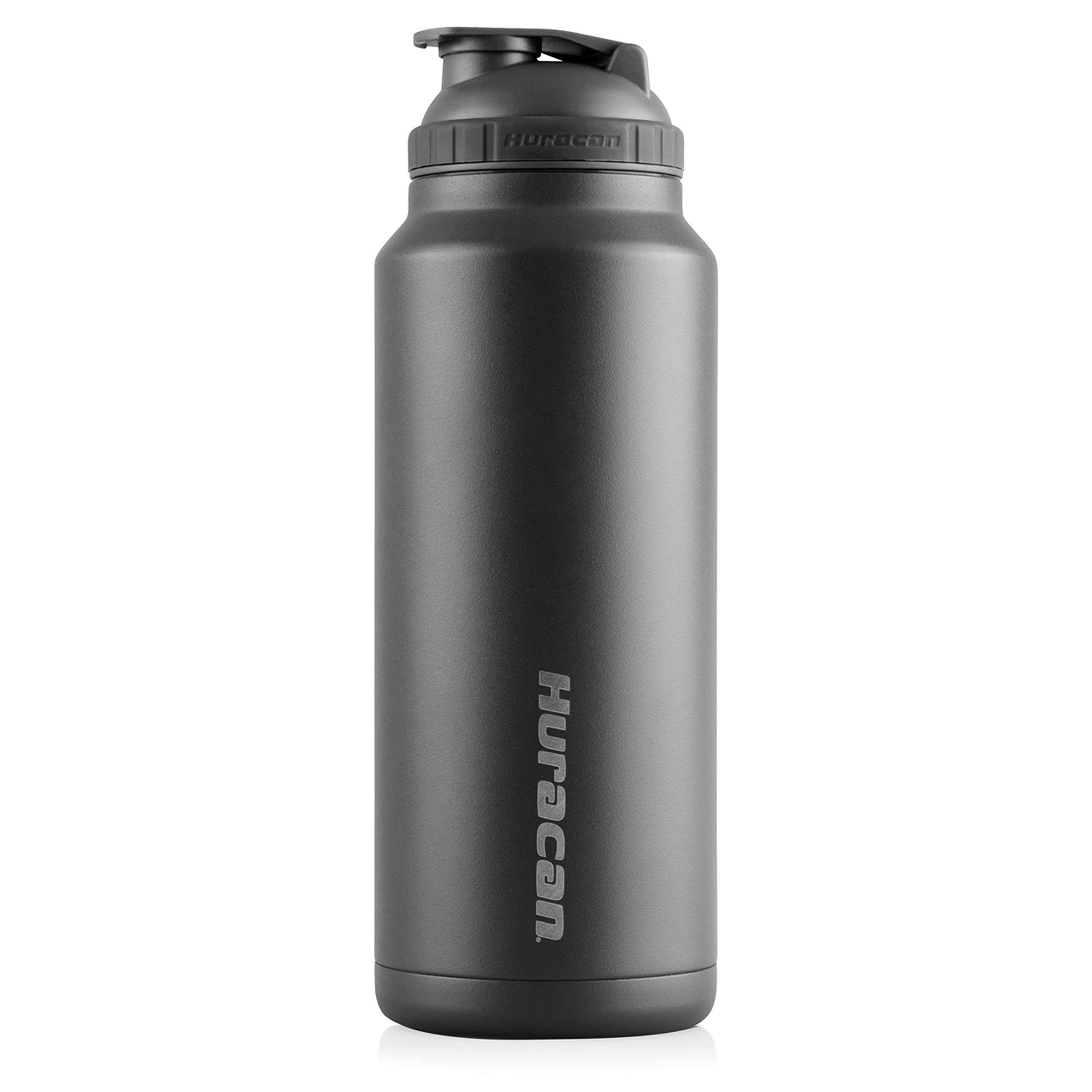 Huracan Shaker Bottle: Double Wall Vacuum Insulated Stainless Steel, Wide Mouth, Removable Mixer, Silicone Grip, BPA Free - 36oz