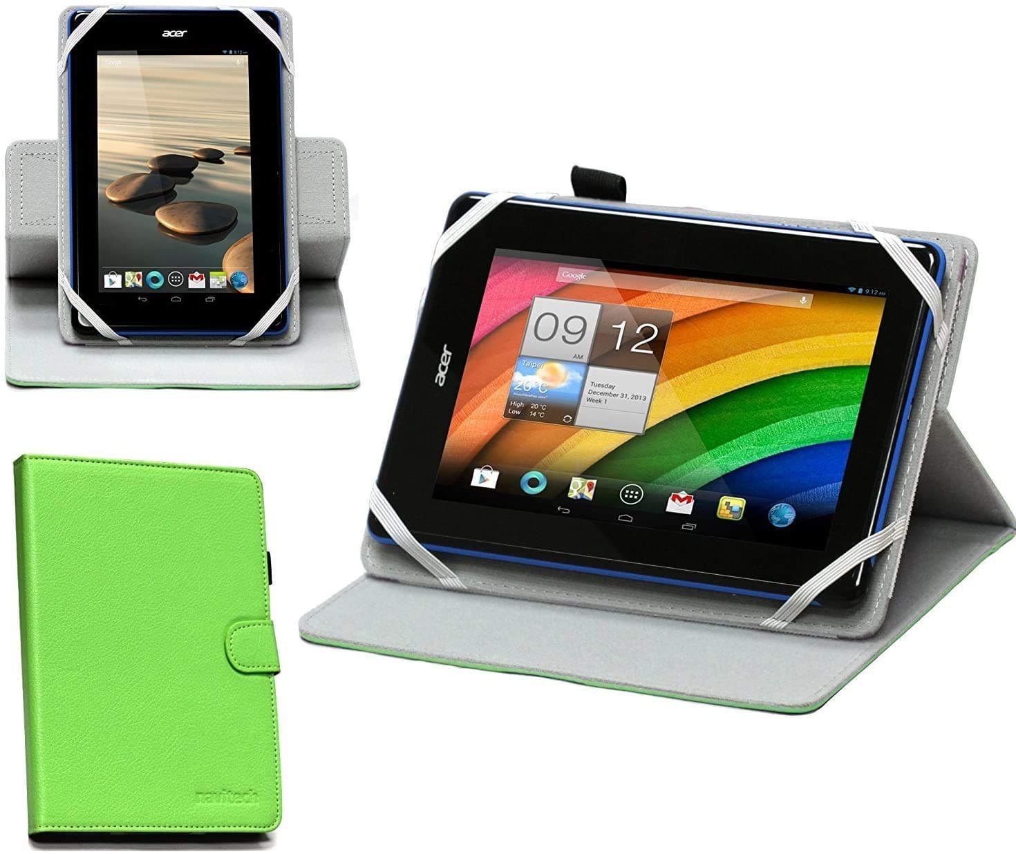 Navitech Green Faux Leather Case Cover - Compatible With RCA Voyager II Tablet 7 inch | RCA Voyager III 7 Inch