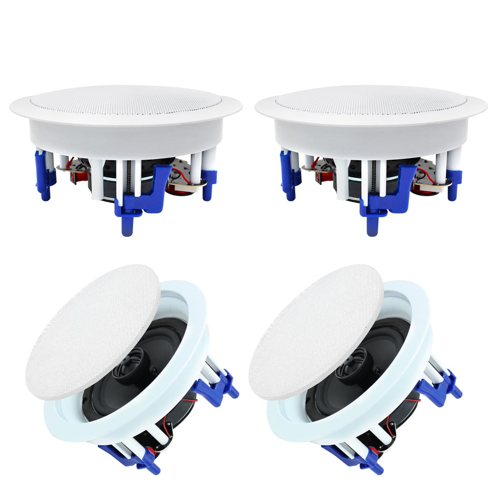 Herdio 5.25” Flush Mount Bluetooth Ceiling Speaker System Max Power 600 Watts..