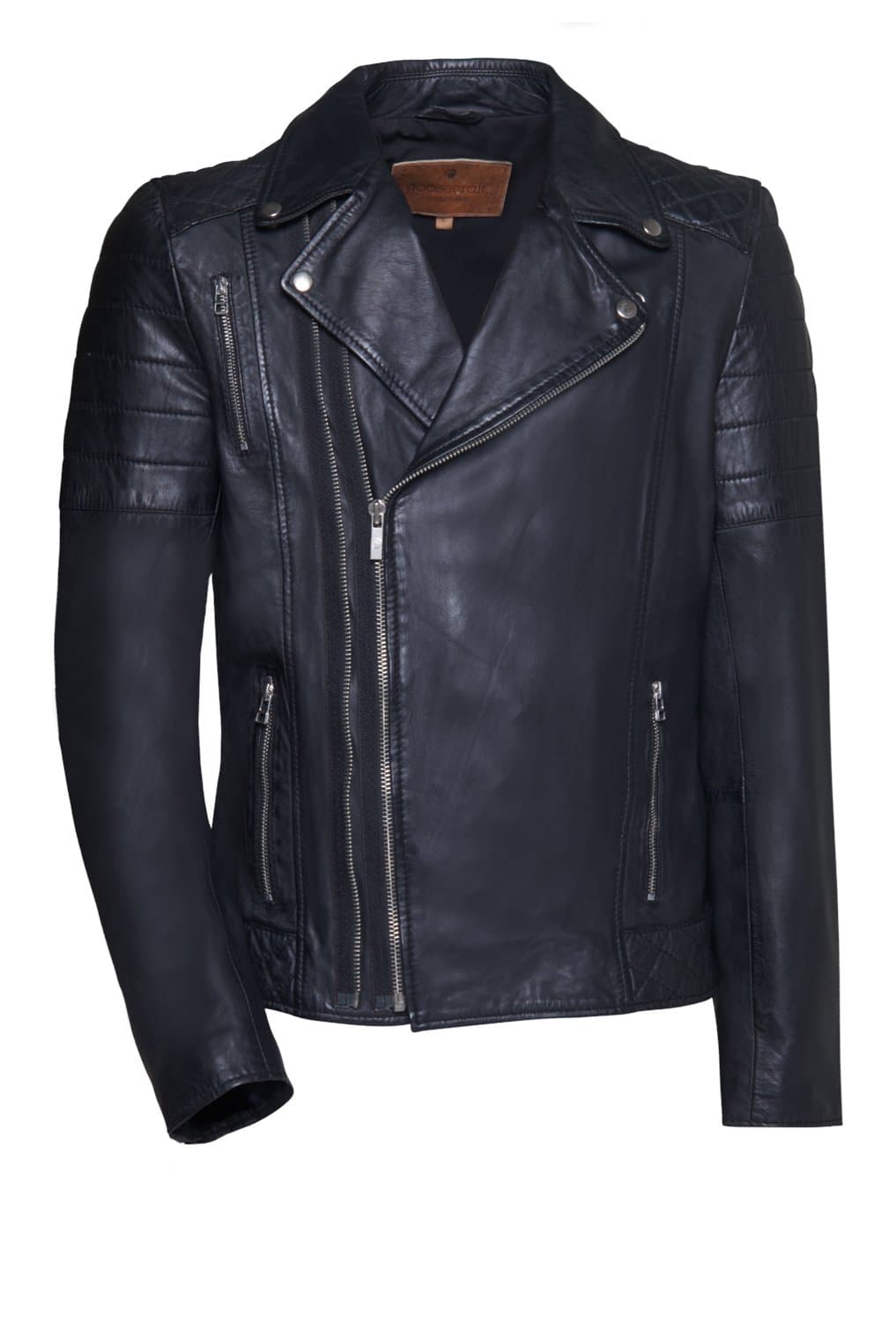 Goosecraft Leather Mens Jacket, Perfecto606, S to XXXL, 100% Real Leather