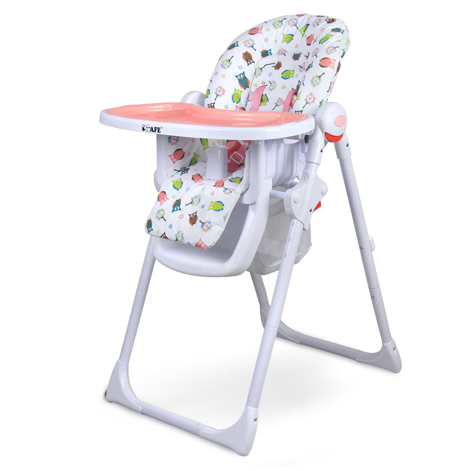 iSafe Mama Highchair - Twilight Recline Compact Padded Baby High Low Chair Complete with Double Tray & Storage Basket