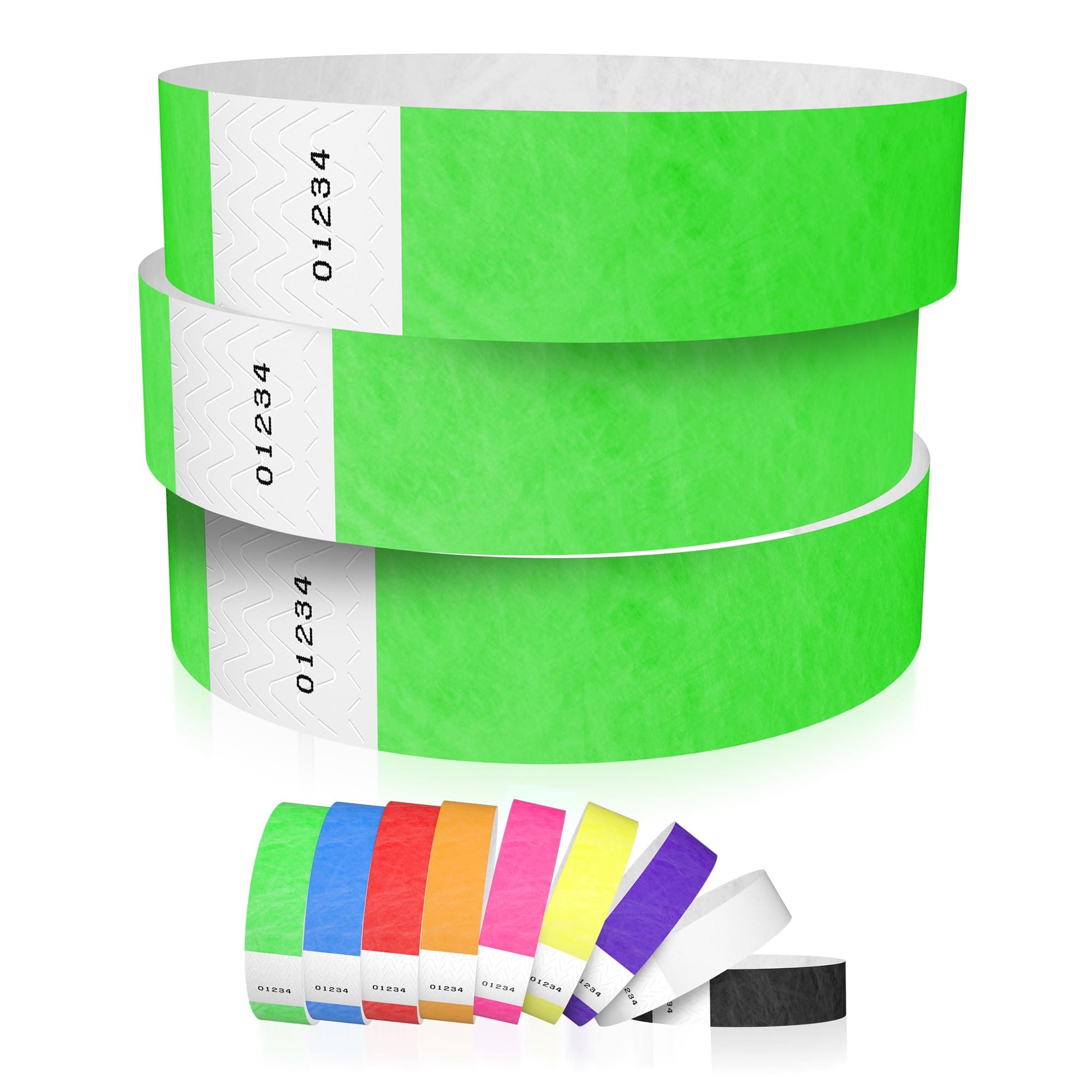 WristCo Neon Green Tyvek Wristbands for Events – 600 Count – Tamper-Proof Design & Fluorescent Color Prevent Reuse – Premium-Grade Bracelets for Hospital & Medical ID, Party & VIP Identification