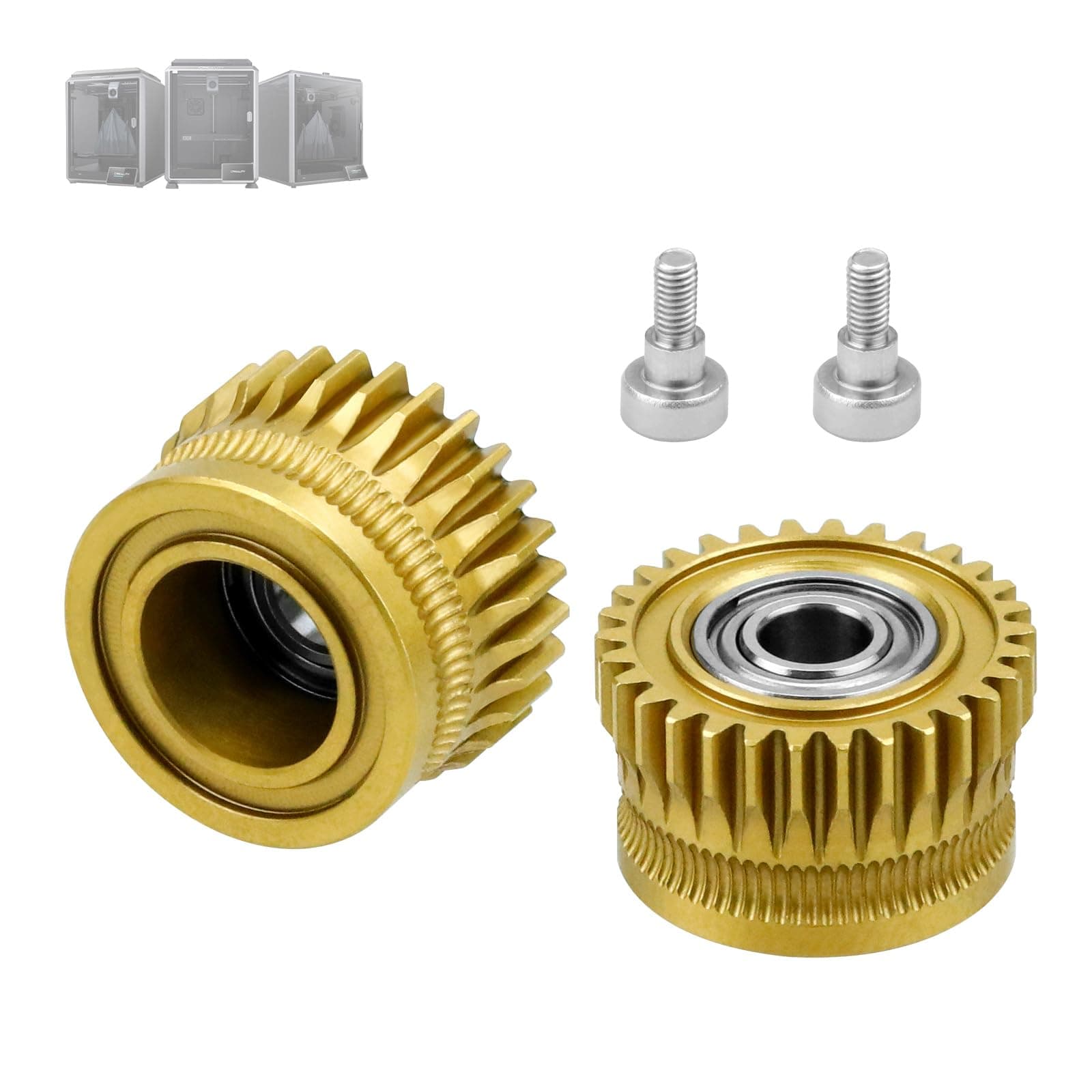All Metal Hotend Extruder Filament Drive Gear for Creality K1/K1max/K1c 3D Printer Accessory ,Nickel-Plated High Hardness Extruder Gears, K1 Max Gears