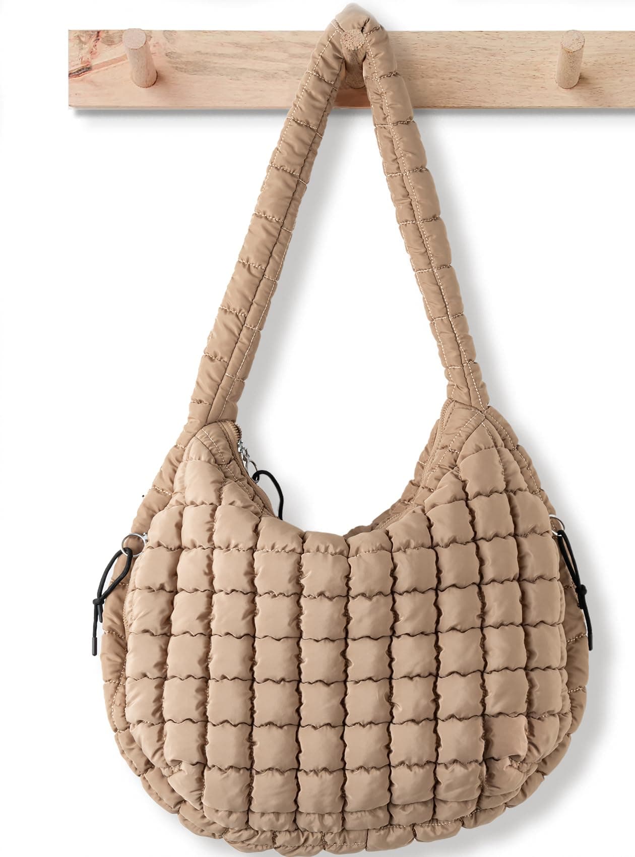 BabysunPuffer Tote Bag for Women Large Quilted Tote Bag Quilted Carryall Handbags Soft Puffy Crossbody Bag Nylon Hoho Purse