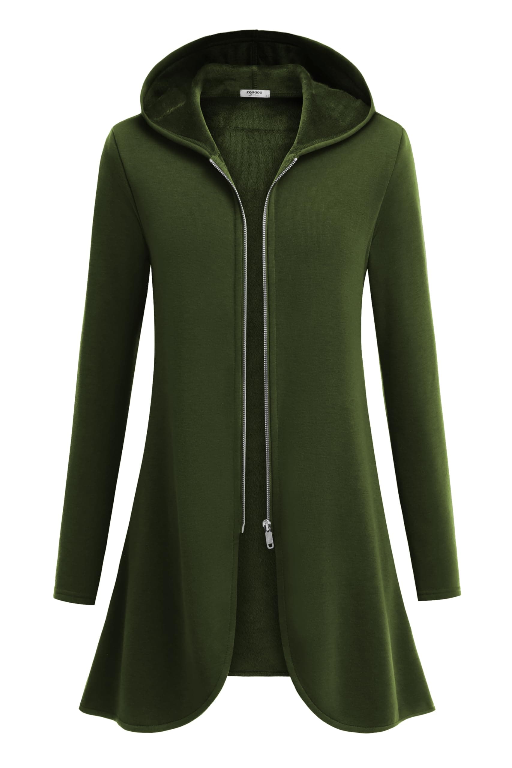 Zeagoo Women's Long Zip Up Hoodie Lightweight Oversized Tunic Sweatshirt Open Front Cardigan Jacket with Pockets