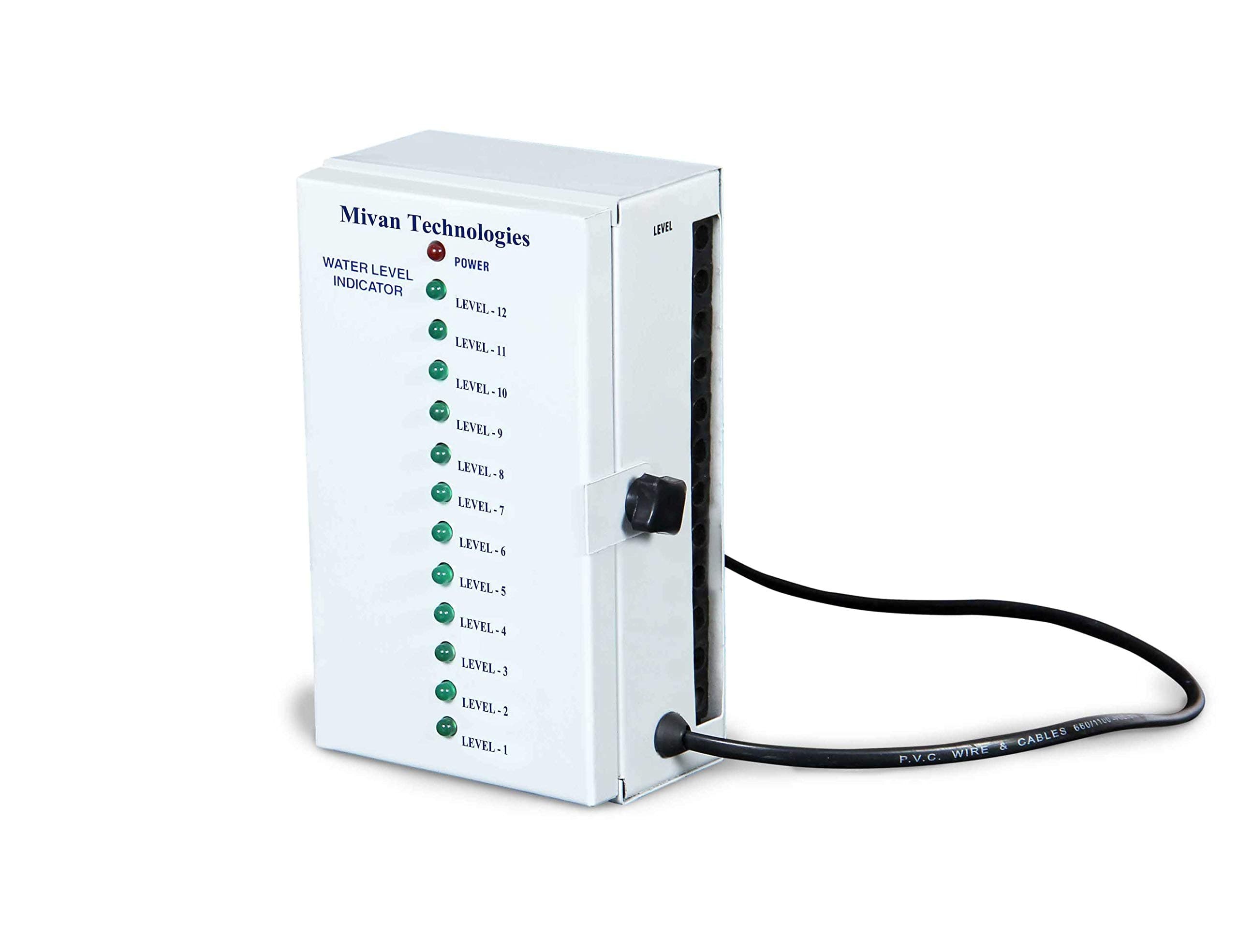 Fully Automatic Water Level Indicator with 13 Sensors. 1 Year Warranty (Supply 230 VAC). Indicate 12 Different Level of The Tank.