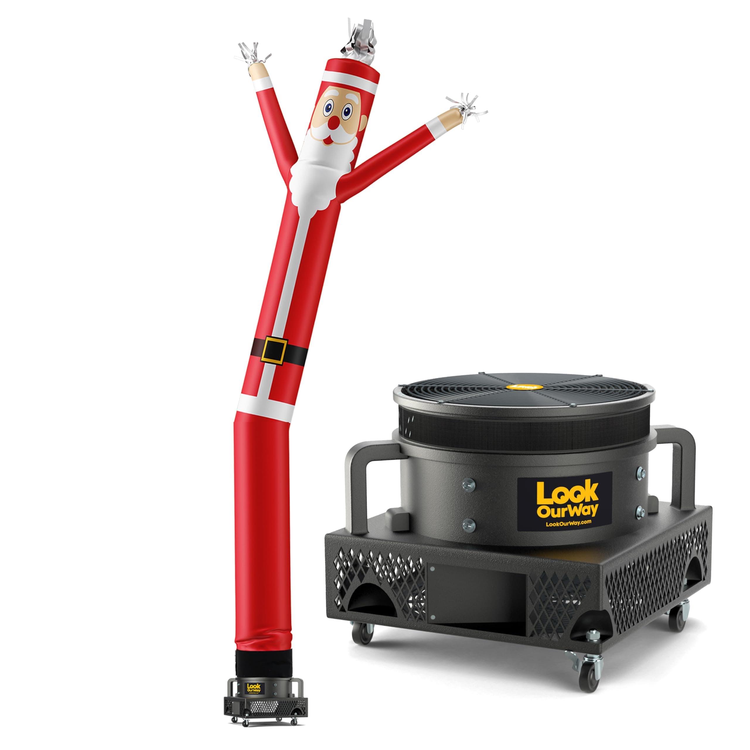 LookOurWay Air Dancers Inflatable Tube Man Attachment | 20ft Tall Set | Wacky Waving Christmas Inflatables Tube Guy | Blower Included | Outdoor Holiday Decoration | Christmas Theme - Santa