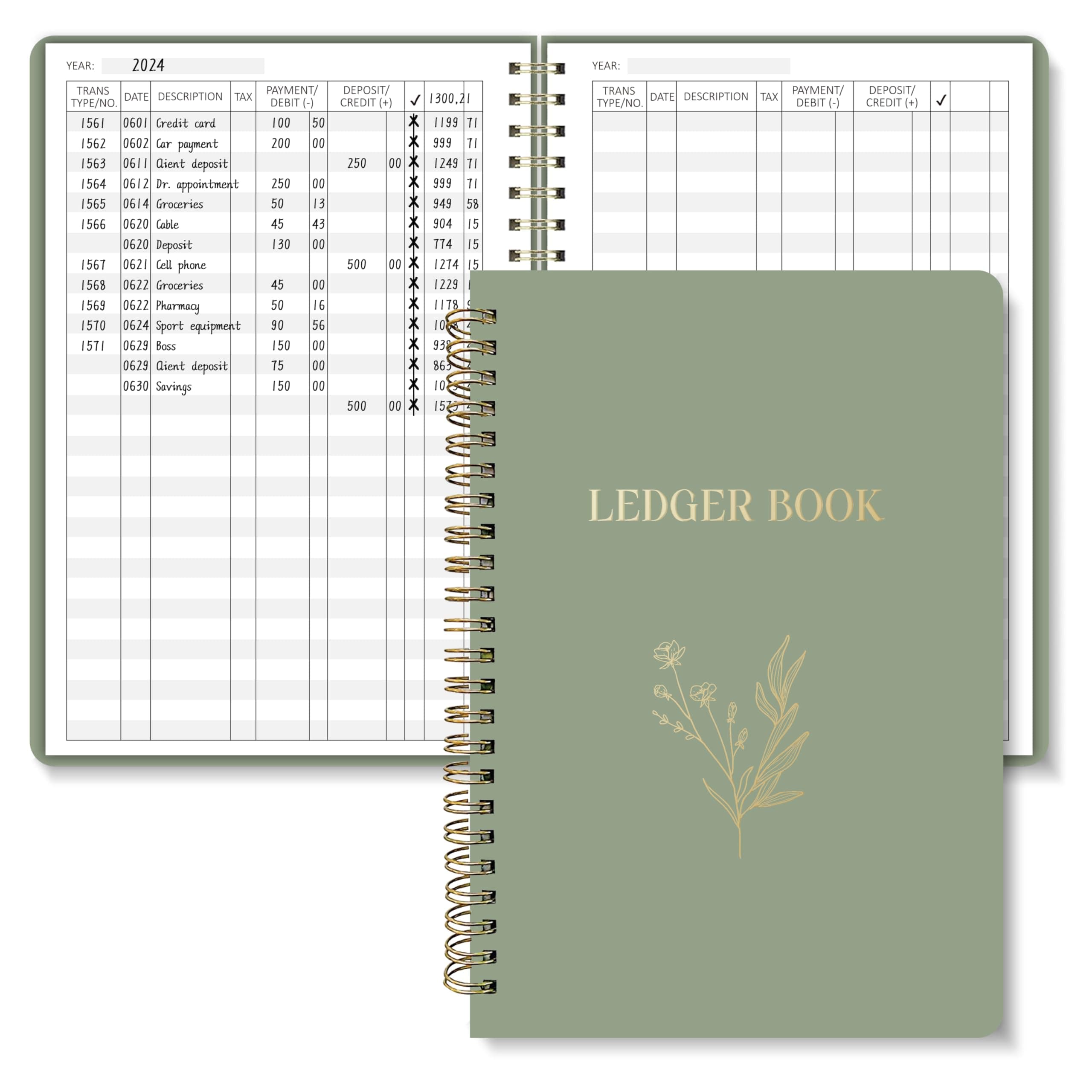 Accounting Ledger Book - Expense Tracker Notebook for Home Budget Tracking - A5 Finance Book - Bill Tracker Notebook for Small Business Bookkeeping - Finance Planner - Expense Ledger Book