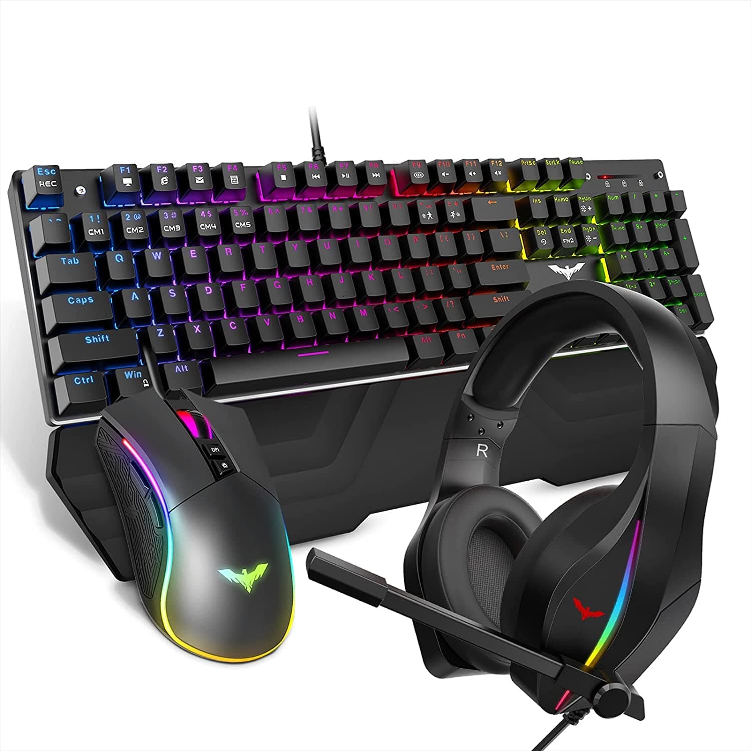 HAVIT RGB Backlit Wired Membrane Gaming Keyboard, Mechanical-Similar Typing/Gaming Experience (RGB Color)