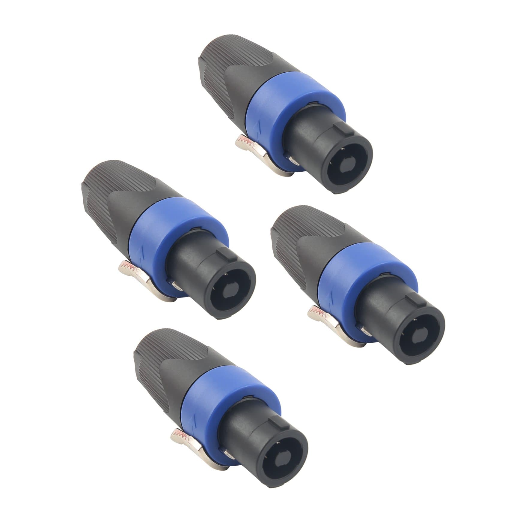 Devinal 4-Pack 4-Pole Speakon-Compatible Twist Lock Adapter Connectors, Professional Audio Plug for NL4 Series, Amplifiers, Speakers - Heavy-Duty, Secure Locking, Stage & Studio Use