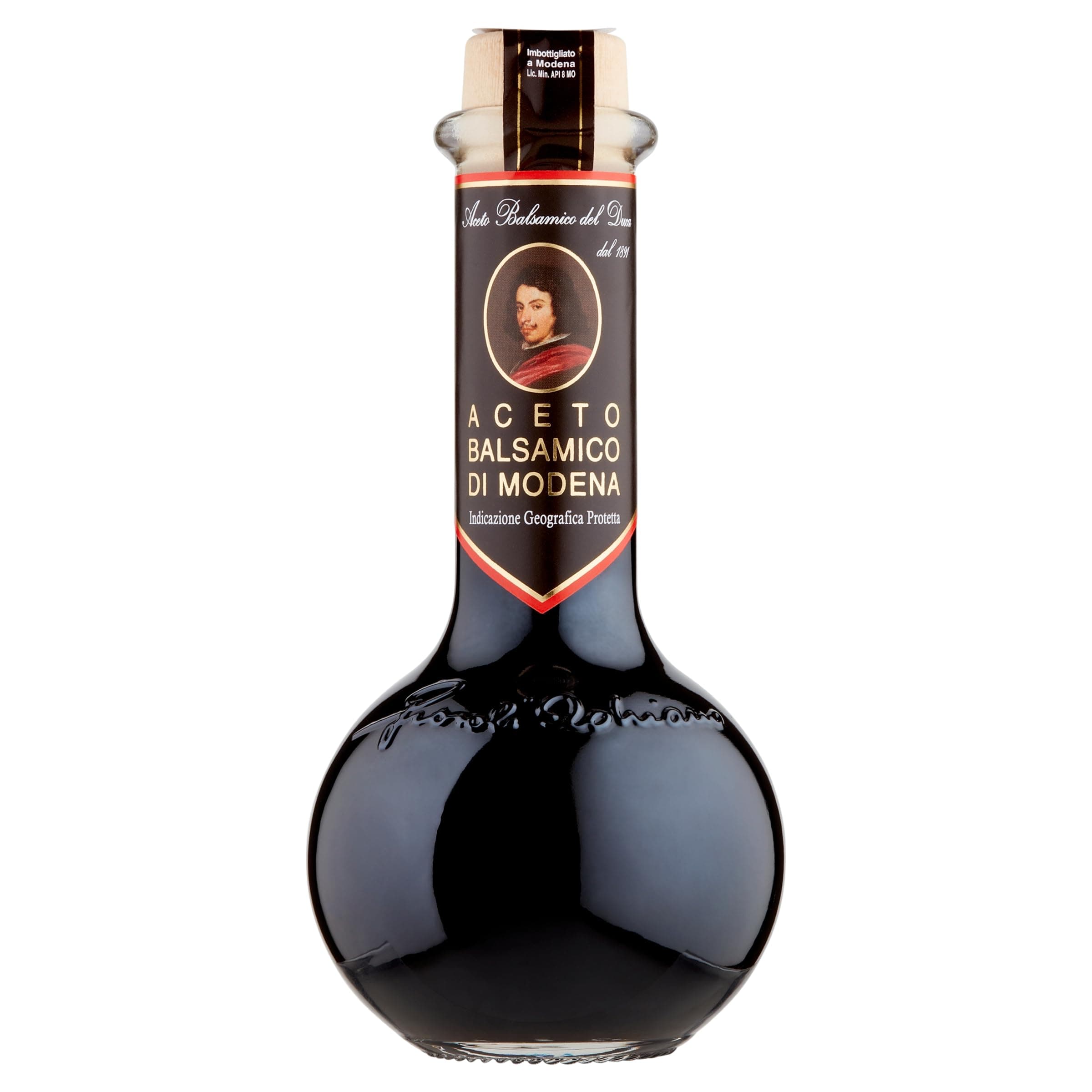 Del Duca: "Aceto Balsamico di Modena I.G.P." Balsamic Vinegar of Modena PGI - 8.45 Fluid Ounces (250ml) Glass Bottle [ Italian Import ]