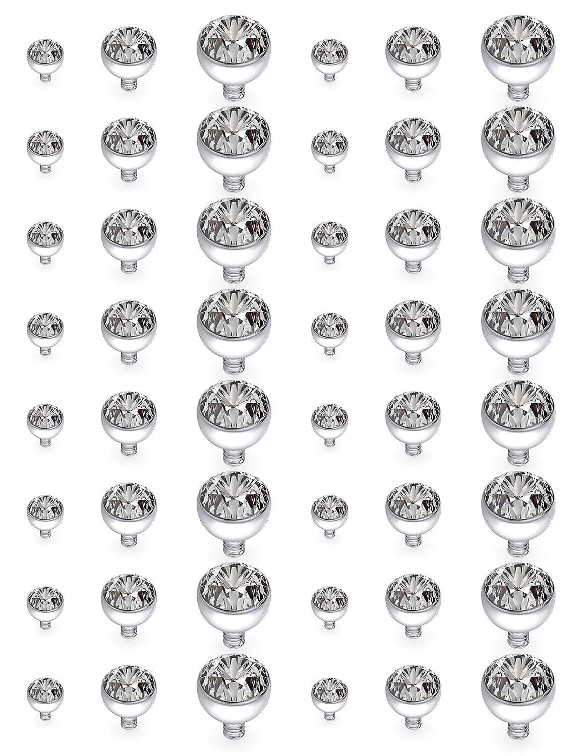 14G Dermal Piercing Jewelry Tops Base Titanium Dermals Anchor Tops Piercing for Women Men Opal CZ Turquoise Flat Moon Star Heart Ball 2MM 3MM 4MM Dermal Piercing Tops 9-48Pcs