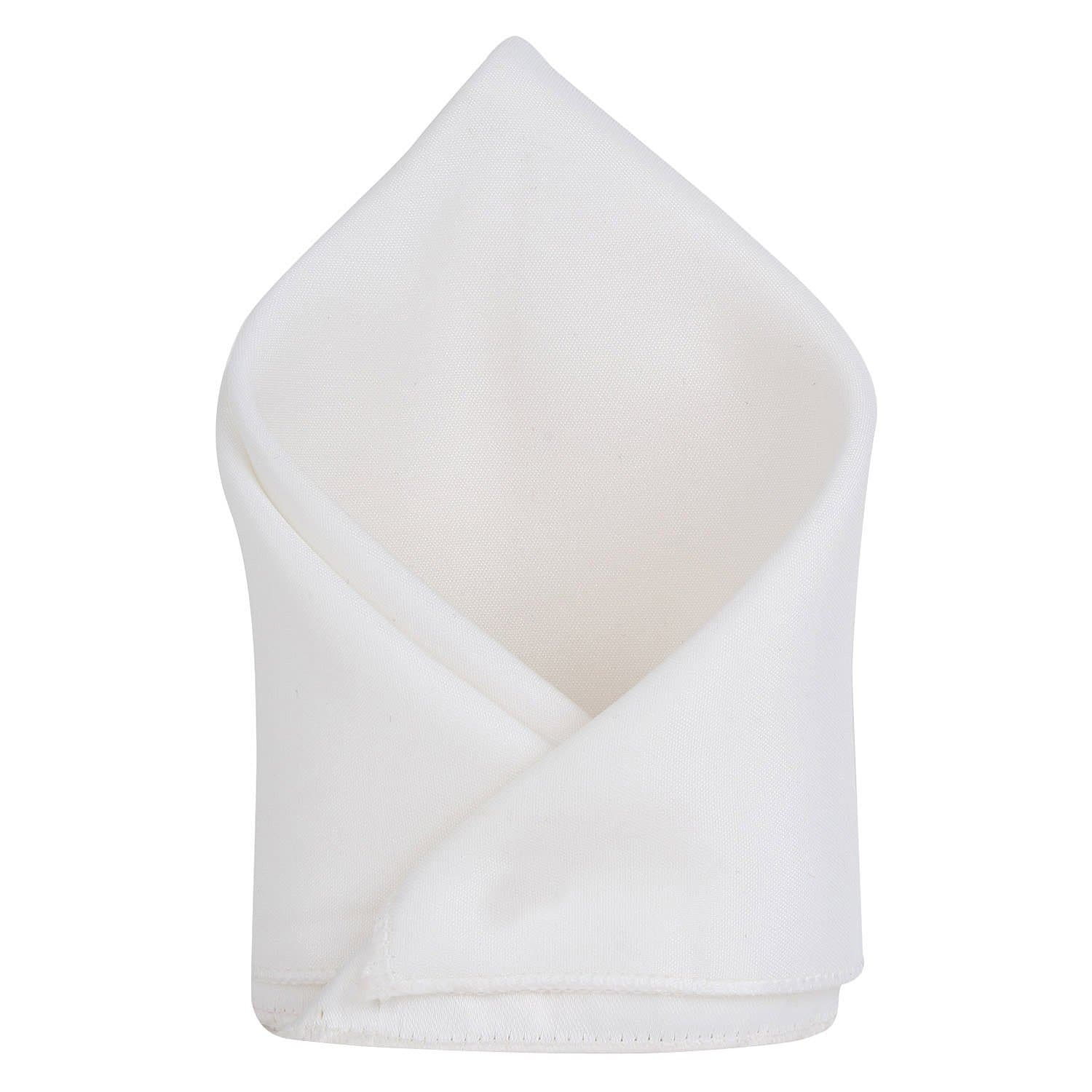 TieOn Men's Satin Plain and Solid Pocket Square (White,Free Size)