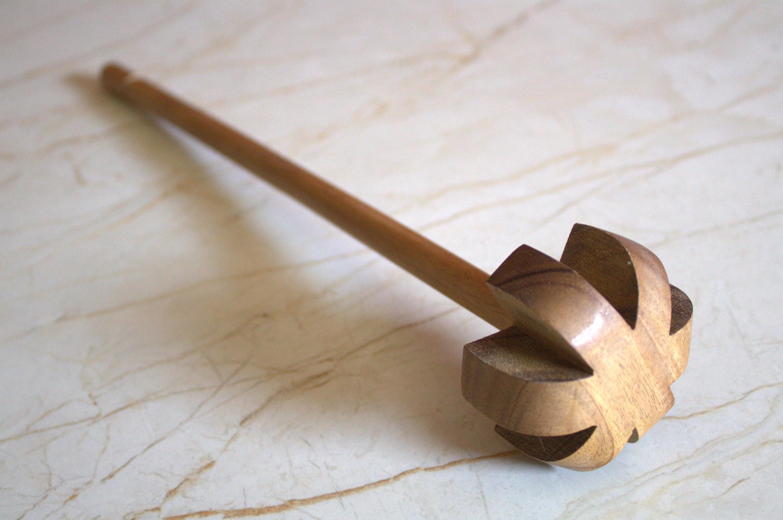 Wooden Butter & Buttermilk Churner | Manual Mathani Madani for Dahi, Lassi & Butter | Whisk Beater, Multi-Purpose Wooden Kitchen Churner for Homemade Dairy