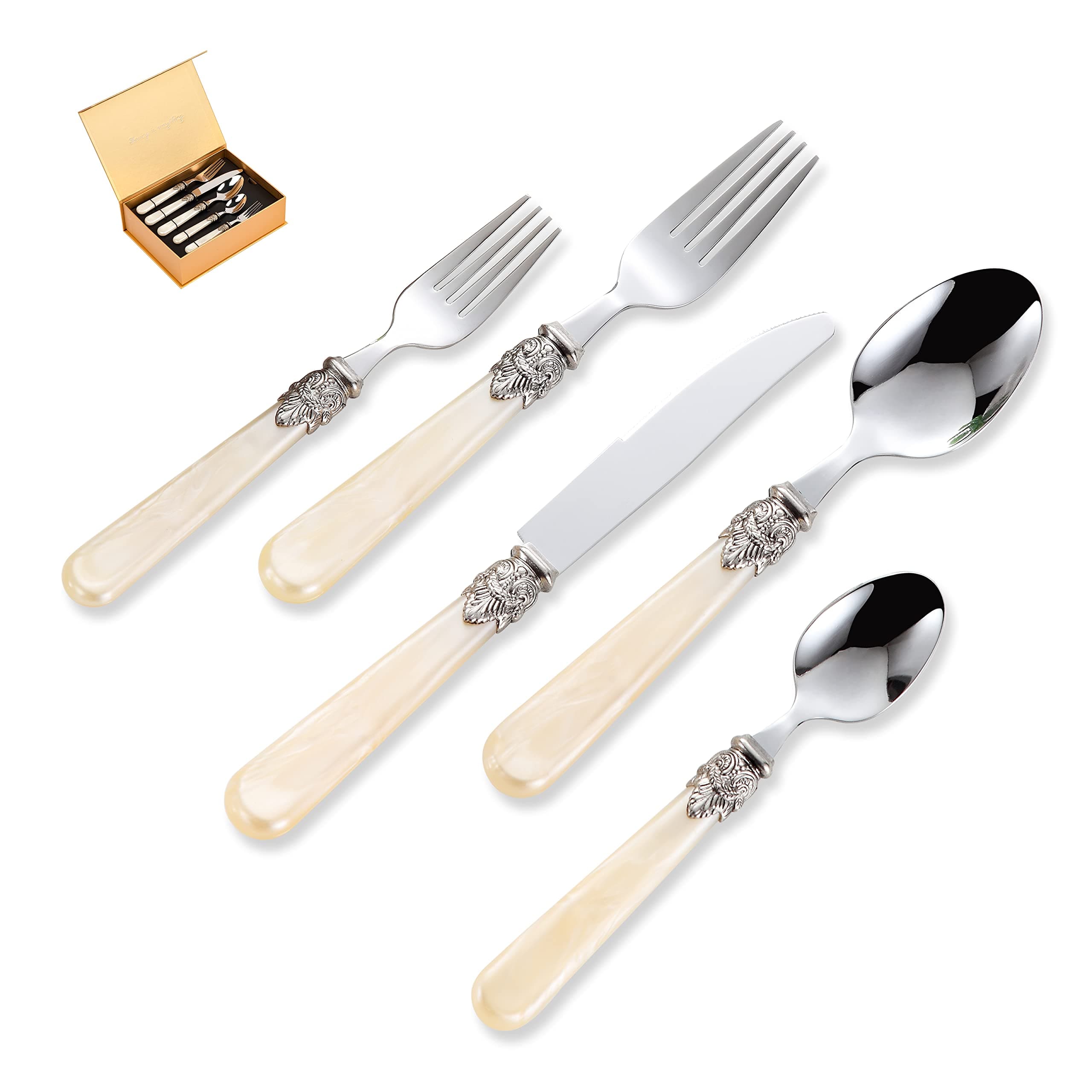 Gold flatware set