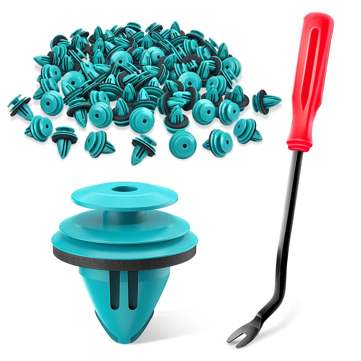 GOOACC 100pcs Trim Door Panel Retainer Clips Sienna Corolla Camry Tacoma Tundra Sequoia Matrix Prius RAV4 Scion Avalon Land Cruiser Replace 90467-10188,90467-A0005 9mm Hole