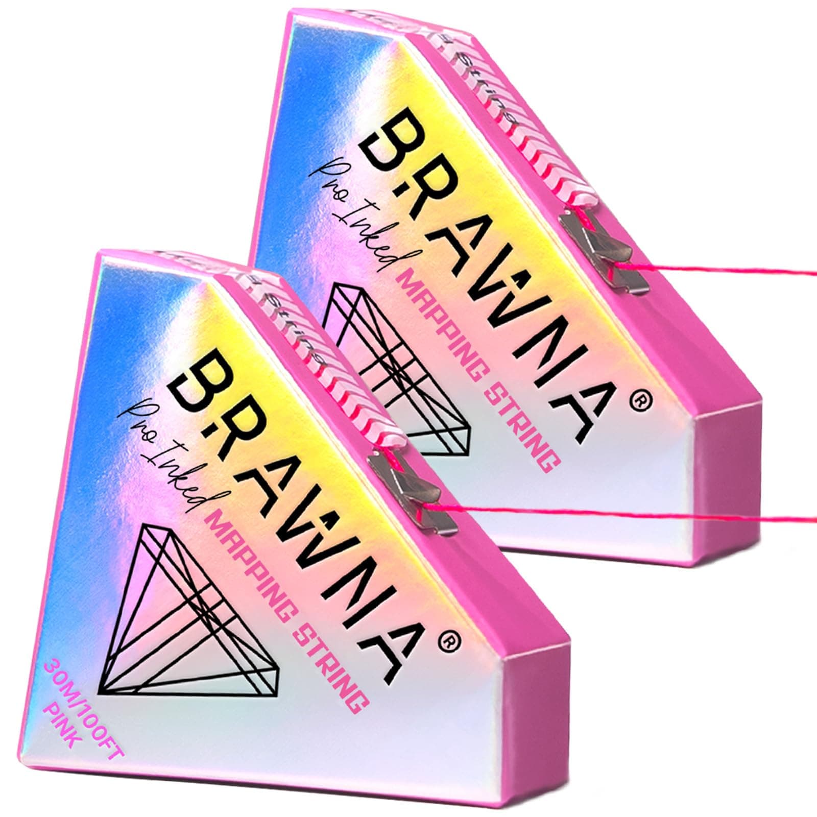 BRAWNA 2 Pck Pink Microblading String for Eyebrow Measuring - PMU Supplies - Microblading Kit