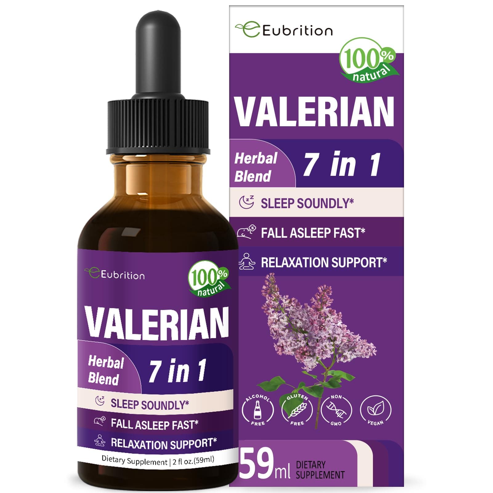 Valerian Root Sleep Support Drops, Passion Flower, Chamomile, Lavender, Soursop Leaves, & Hibiscus Herb Extract Supplement Tincture for Sleep Soundly & Deeply. Perfect with Sleep Sounds. 2oz