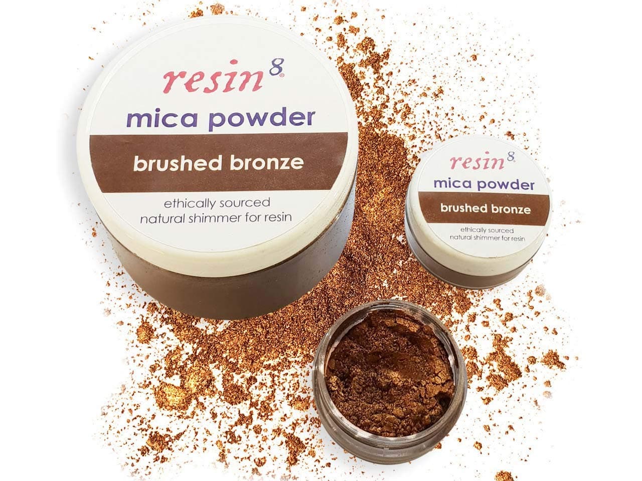 Resin8 Brushed Bronze Mica Powder Resin Casting Pigment - 5g Cosmetic Grade – Mica for Soap Making, Bath Bombs, Make-up