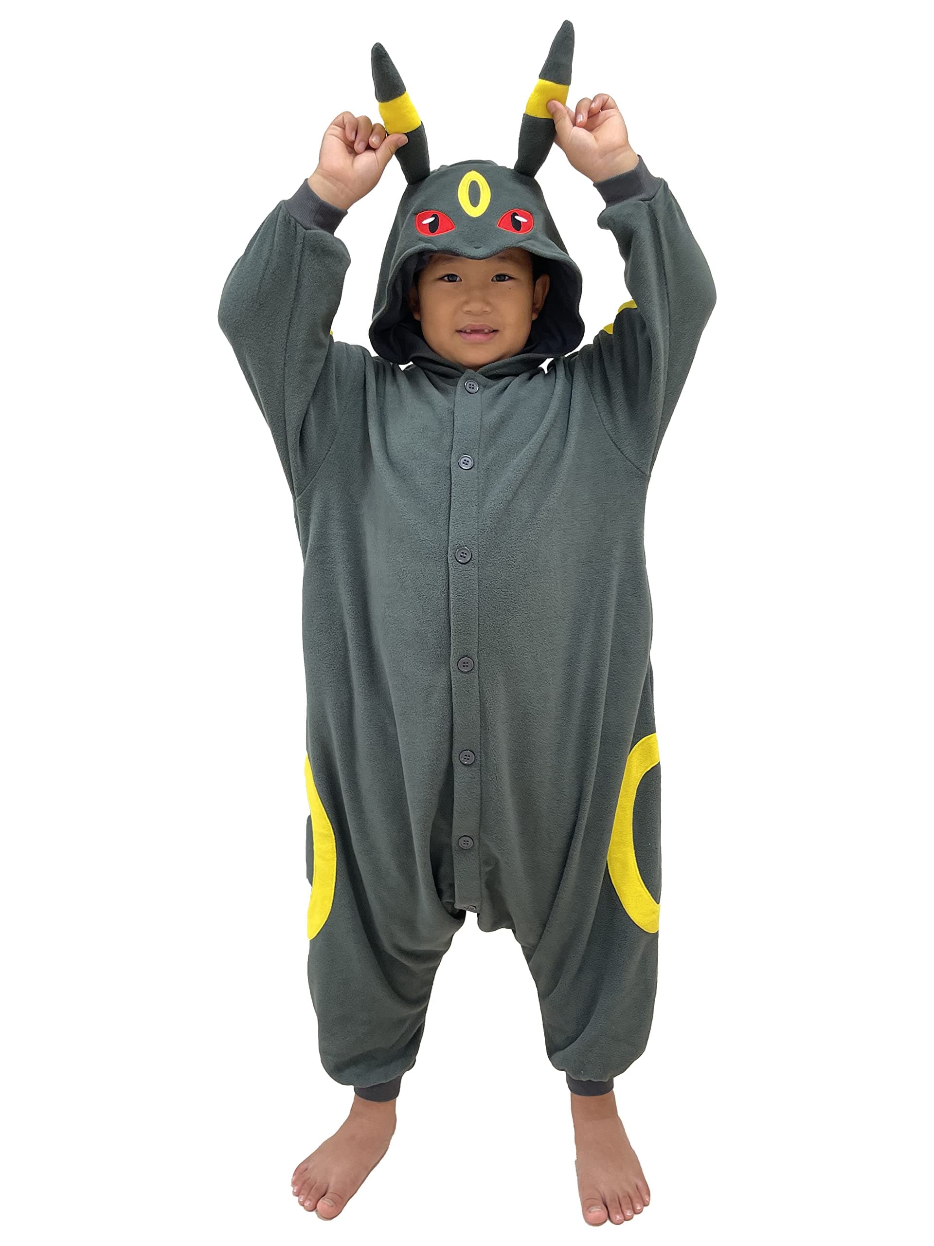 Kigurumi - Pokemon - Umbreon - Onesie Jumpsuit Halloween Costume -Kids Size (5-9 Year Old)